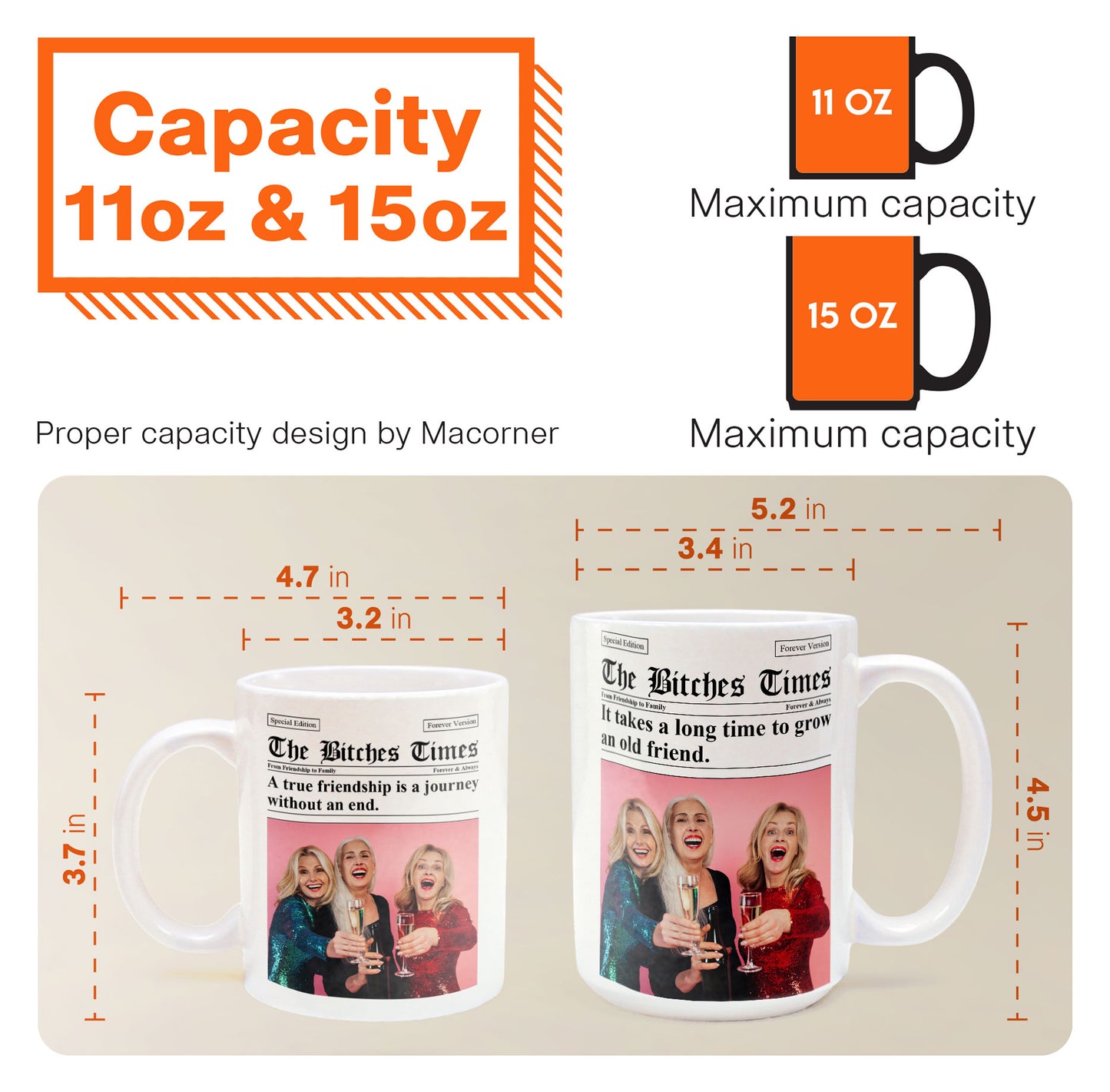 The B*tches Times - Upload Friendship Photo - Gifts For BFFs, Sisters - Personalized Photo Mug