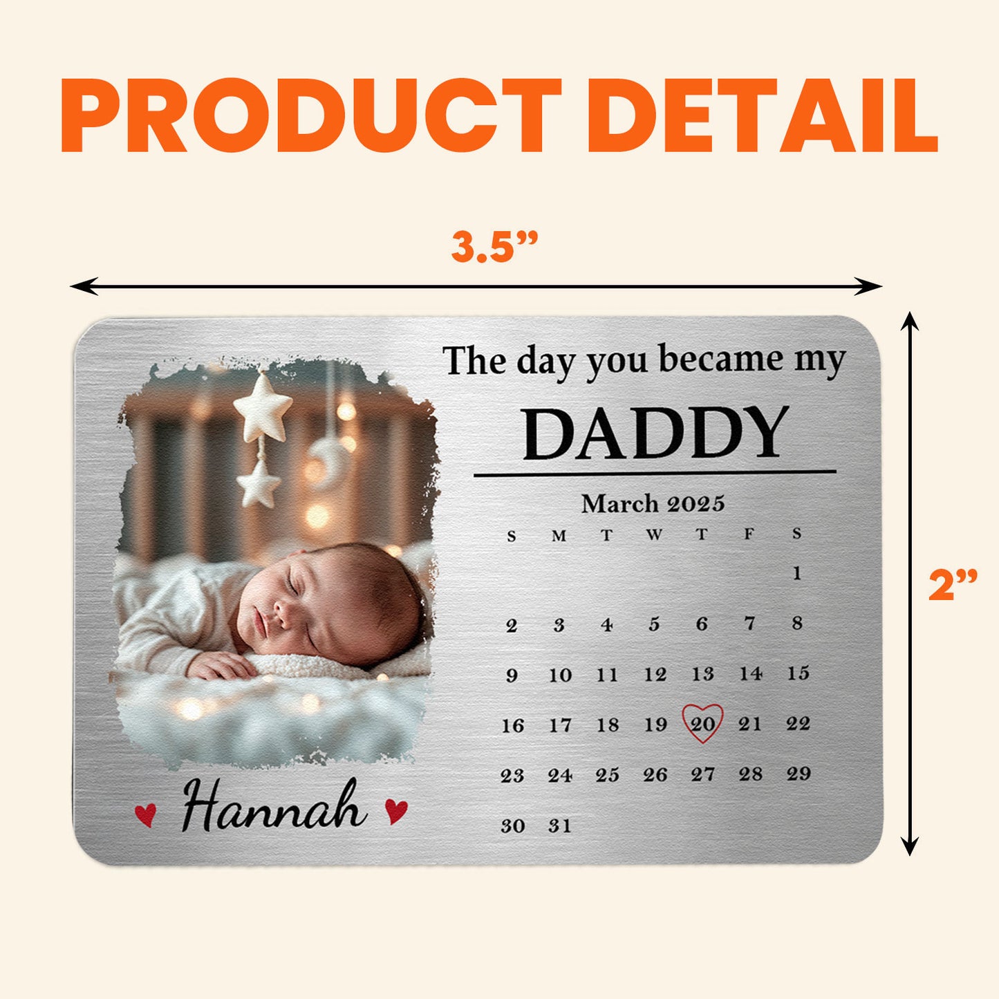 The Day You Became - Personalized Photo Aluminum Wallet Card