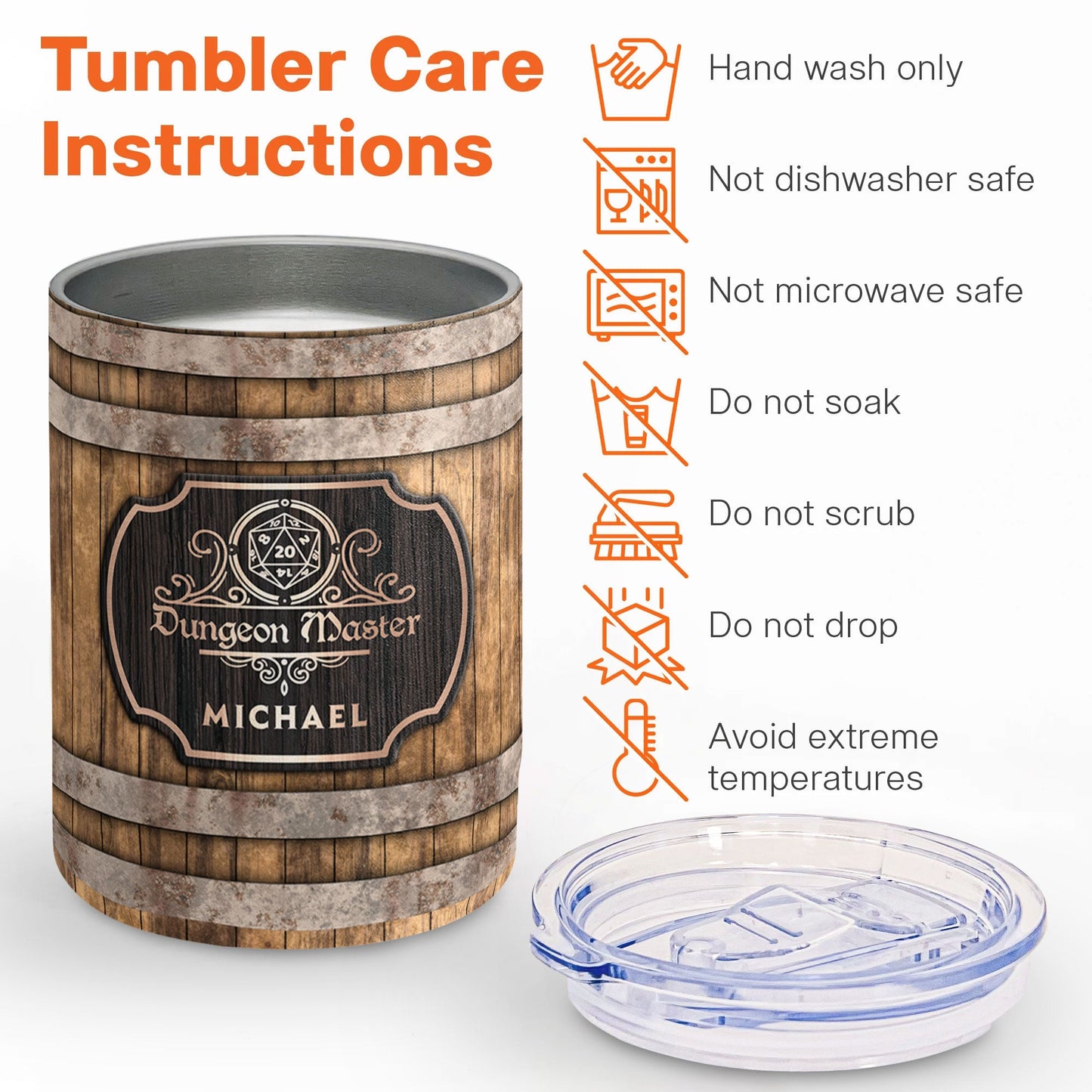 The Dungeon Master Taketh Away - Vintage Version - Personalized 10oz Lowball Tumbler