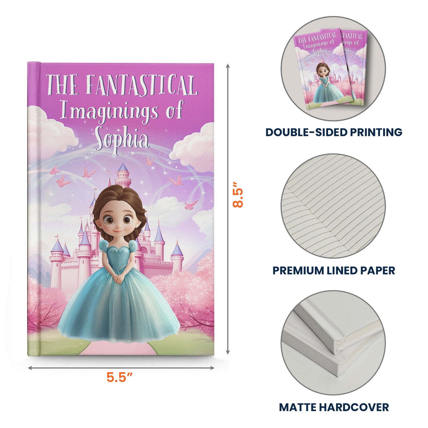 The Fantastical Imaginings Notebook For Kid - Personalized Hardcover Journal