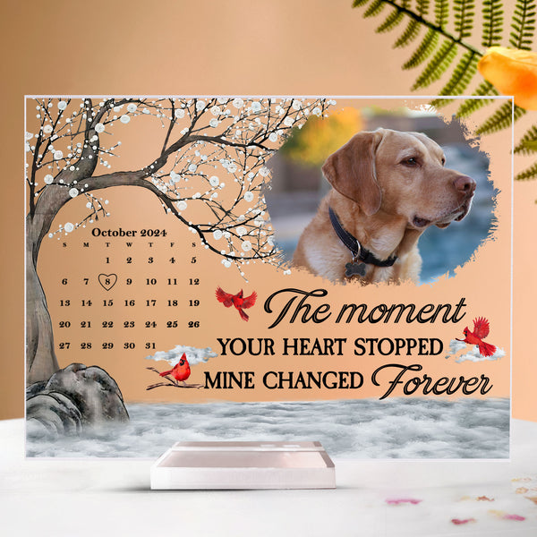 Personalized Memorial Dog Acrylic Plaque - Gift Idea For Dog Lovers - The Moment Your Heart Stopped Mine Changed Forever main image 0