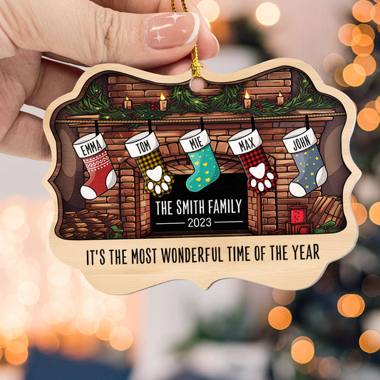 The Most Wonderful Time - Personalized Aluminum/Wooden Ornament