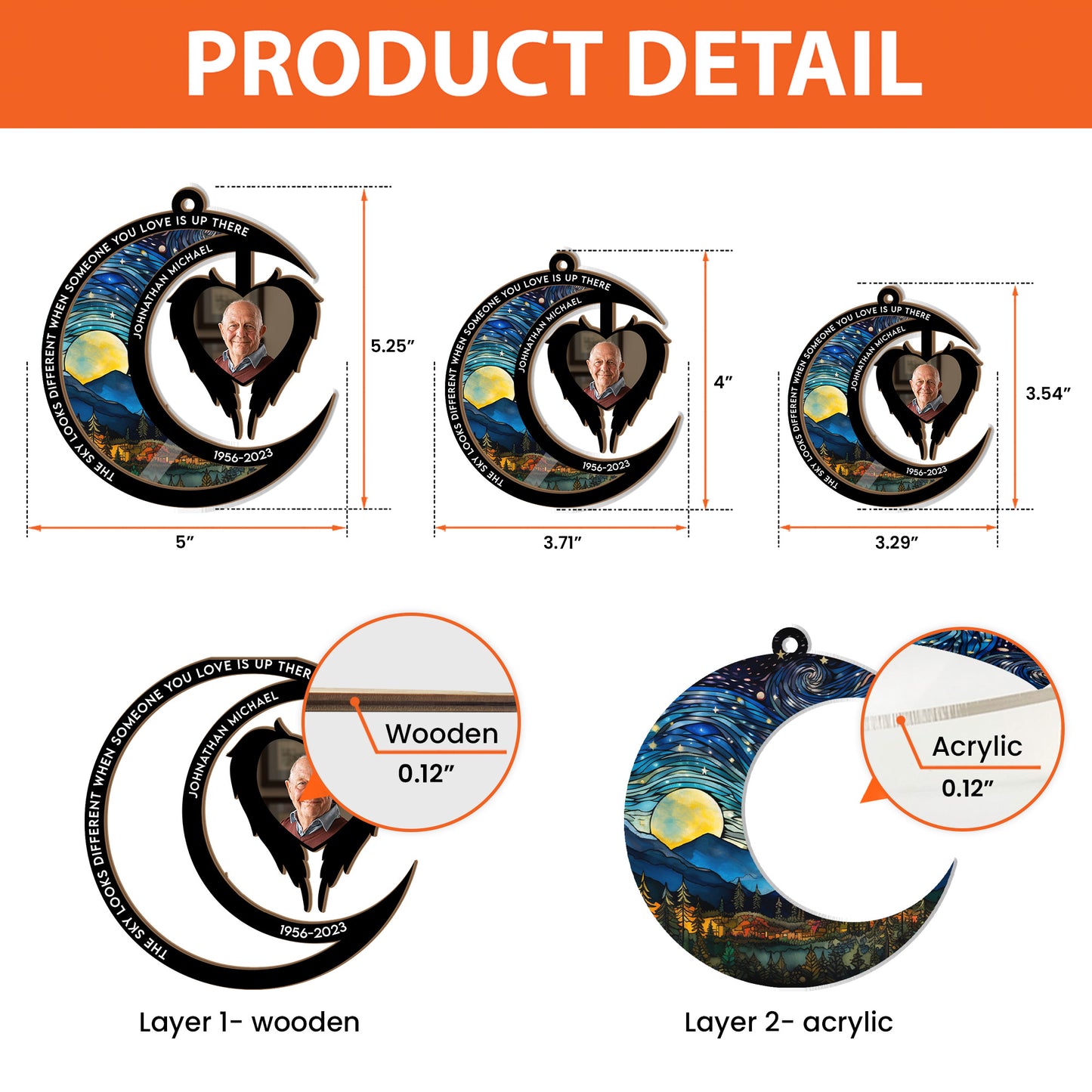 The Sky Looks Different When Someone You Love Is Up There - Personalized Suncatcher Photo Ornament