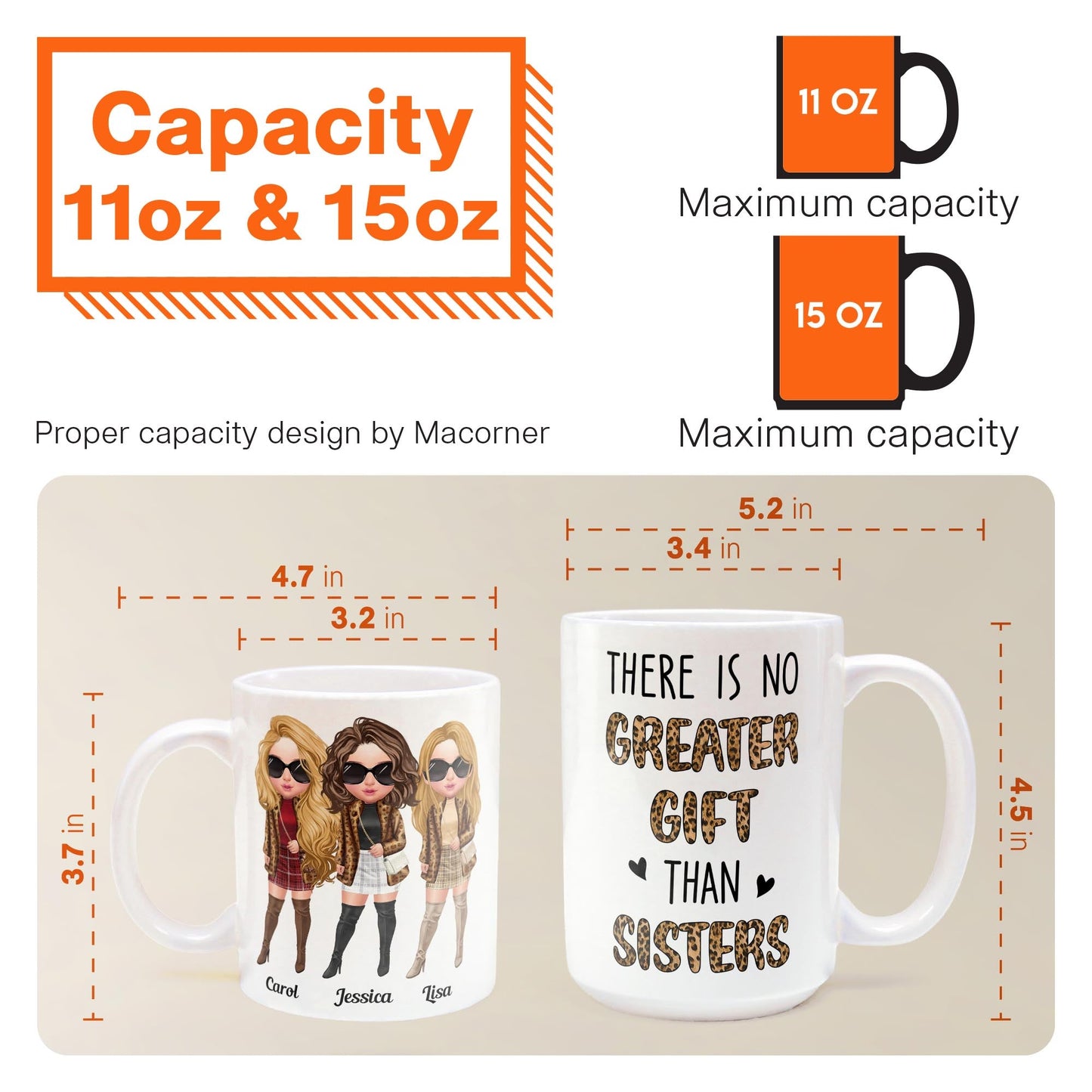 There Is No Greater Gift Than Sisters Leopard Version - Personalized Mug - Birthday Gift For Sisters - Fashion Girls