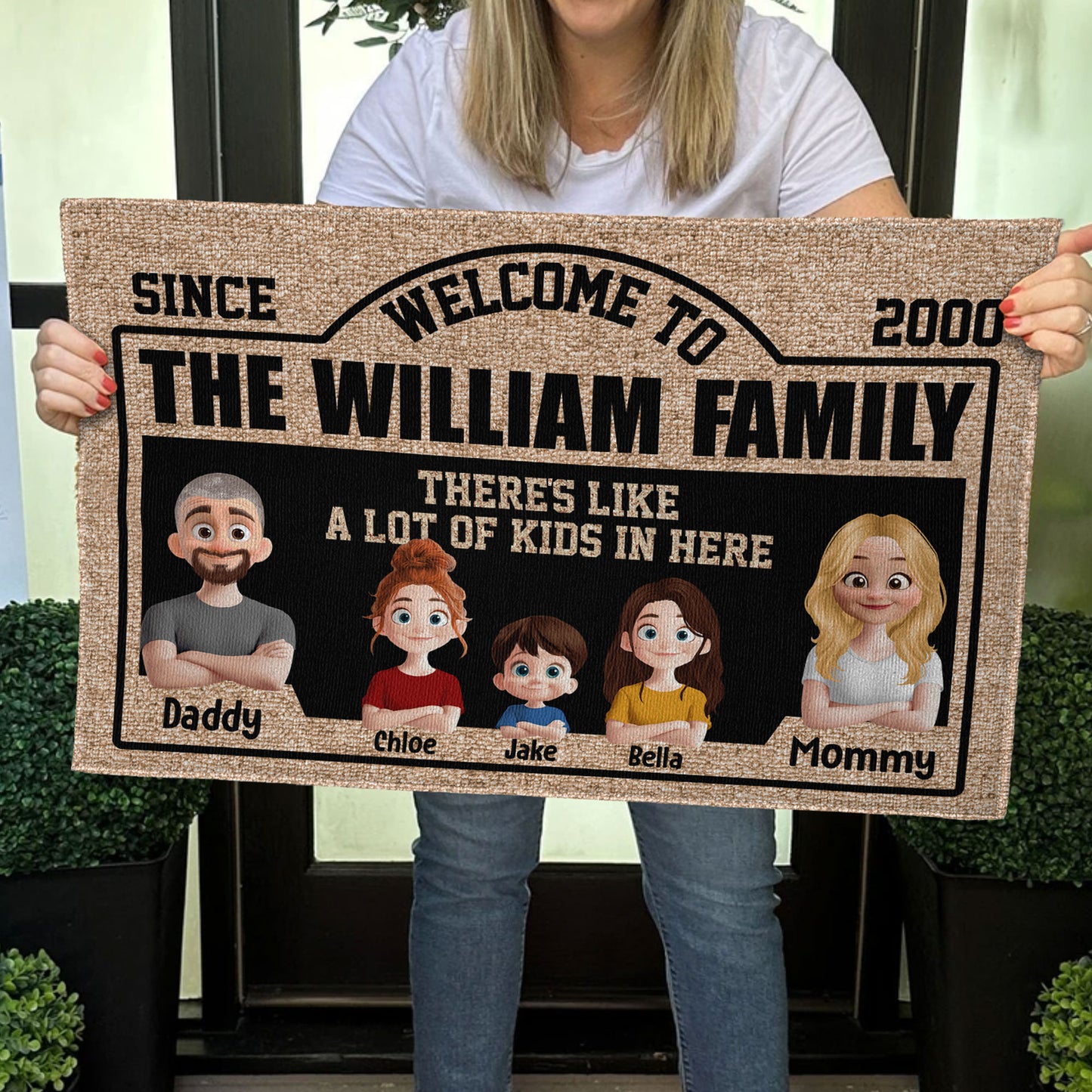 There's Like A Lot Of Kids New Version Family Doormat - Personalized Doormat