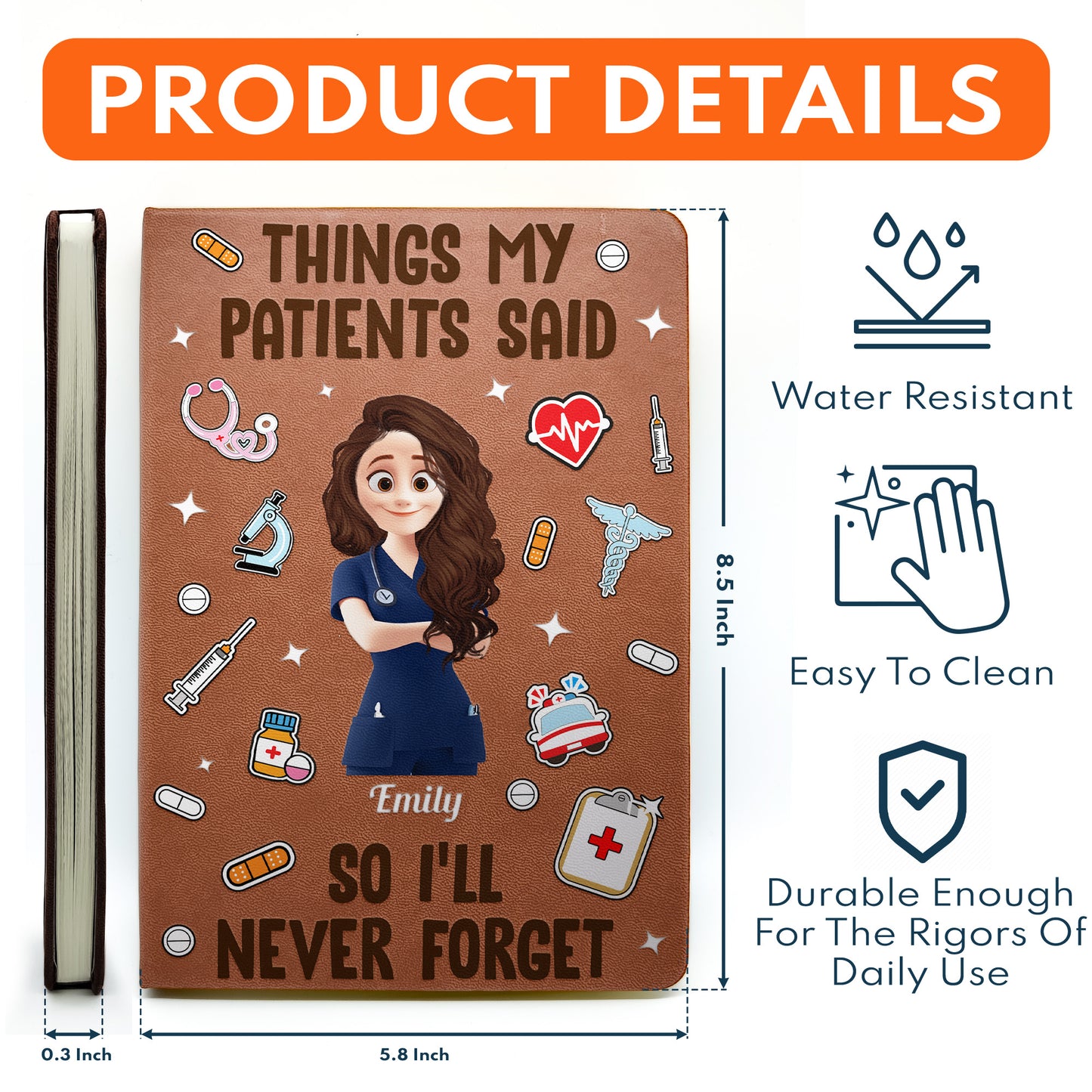 Things My Patients Said - Personalized Leather Journal