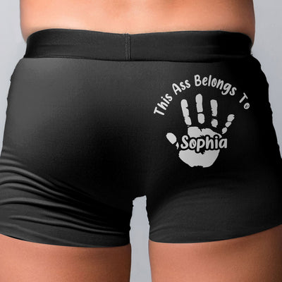 This A$$ Belongs To - Naughty Gifts For Husband, Boyfriend - Personalized Men's Boxer Briefs - Gift For Husband