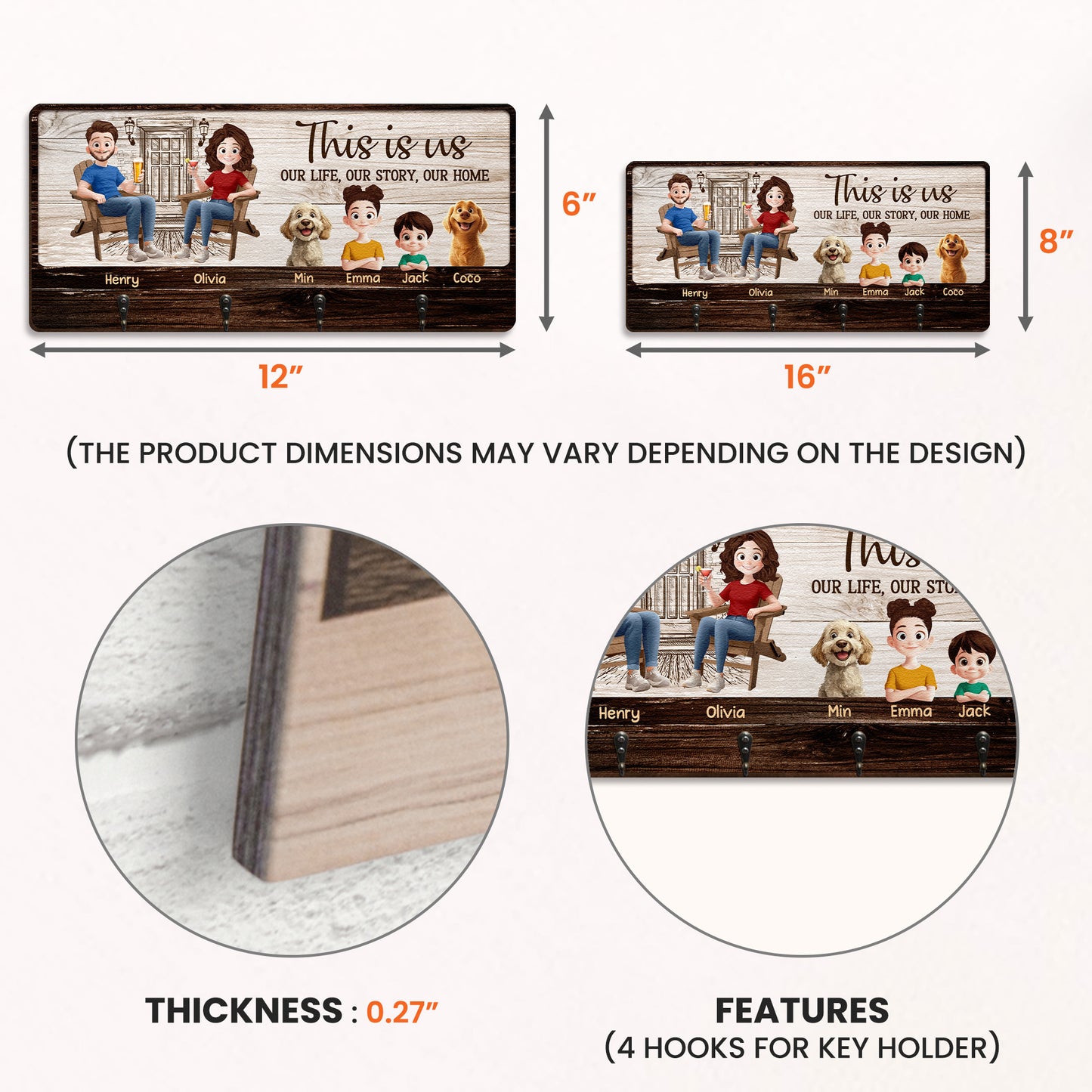 This Is Us Our Life Our Story Our Home - Personalized Key Holder