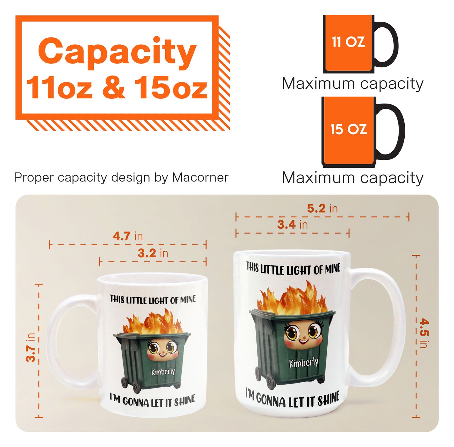 This Little Light Of Mine, Dumpster Fire, Funny Self Gift - Personalized Mug