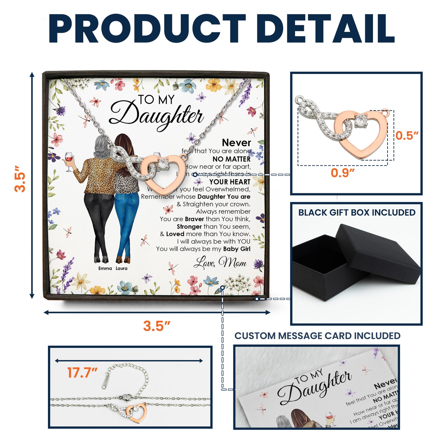 To My Daughter Gift You Will Always Be My Baby Girl - Personalized Infinity Heart Necklace