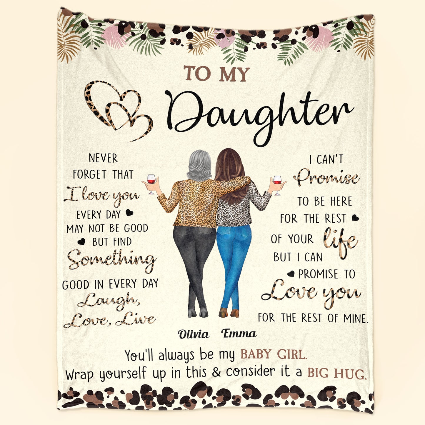 To My Daughter I Love You From Mom - Personalized Blanket