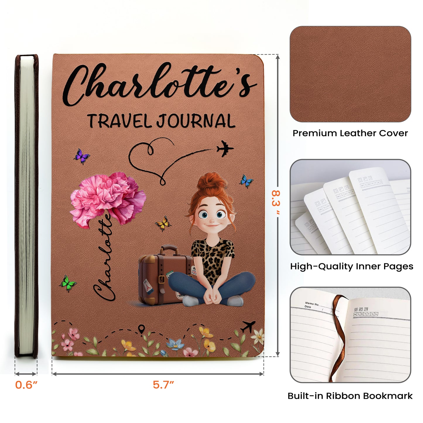 Travel Journal Advenure - Personalized Leather Journal