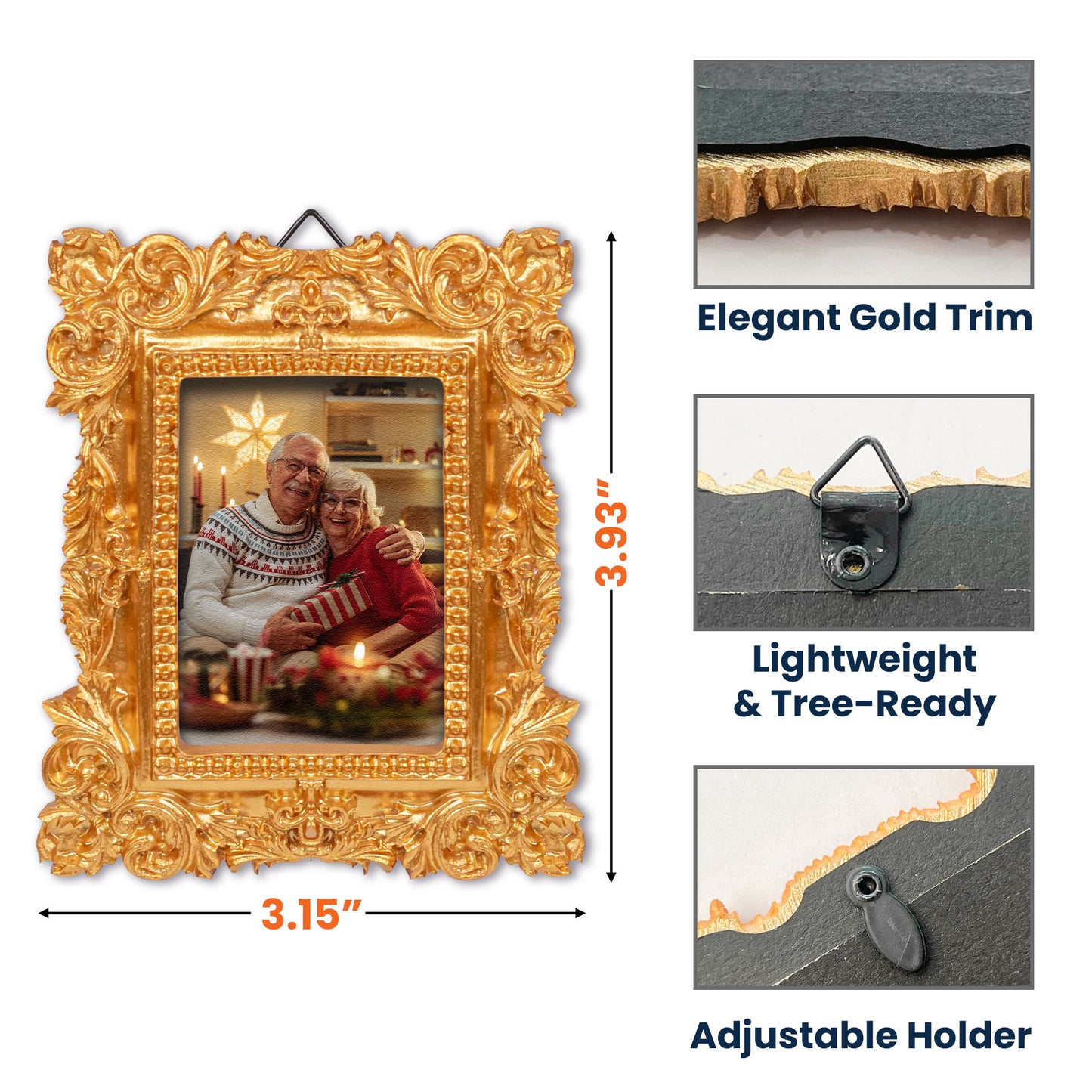 Upload Photo For Family, Siblings, Friends, Pet Lovers - Personalized Vintage Picture Frame Ornament