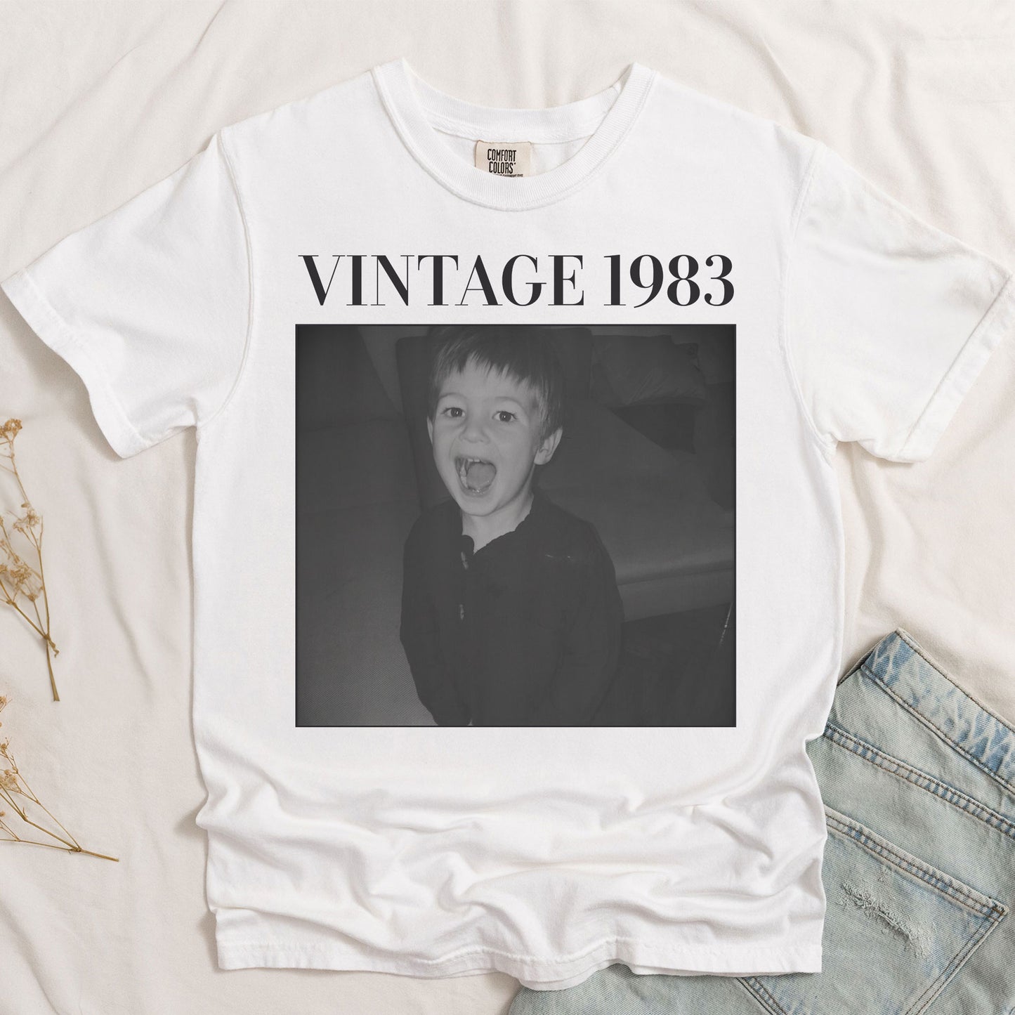 Vintage Photo And Year - Personalized Comfort Tee