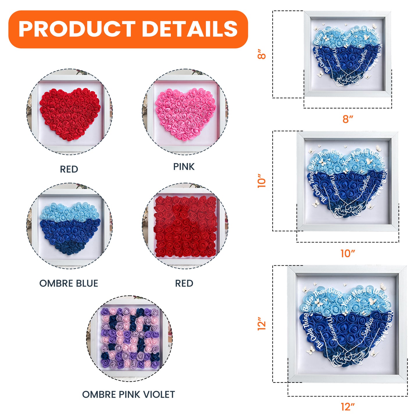 Watching You Be A Mom - New Mom Gifts For Daughter - Personalized Flower Shadow Box With Led Light