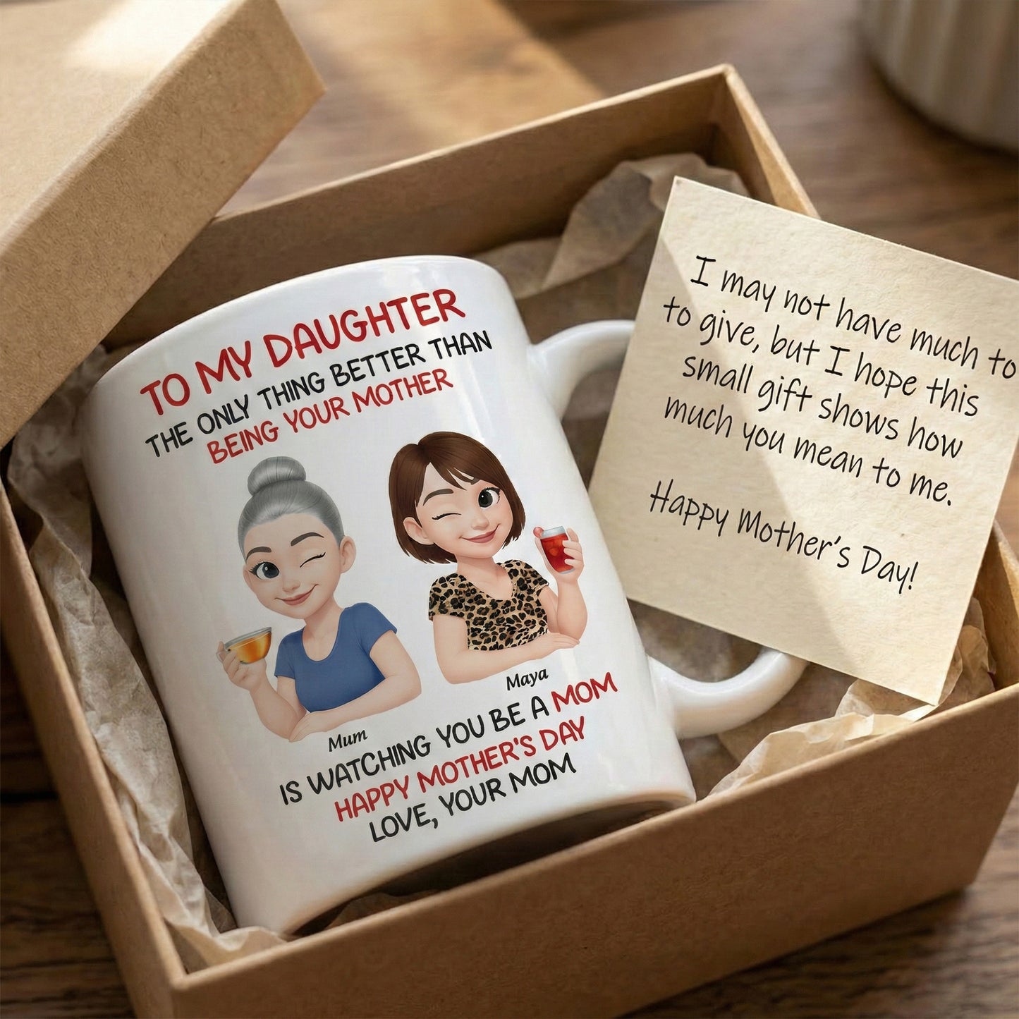 Watching-You-Be-A-Mom-Mother's-Day-Gift-For-Daughter-From-Mom-Personalized-Mug-5