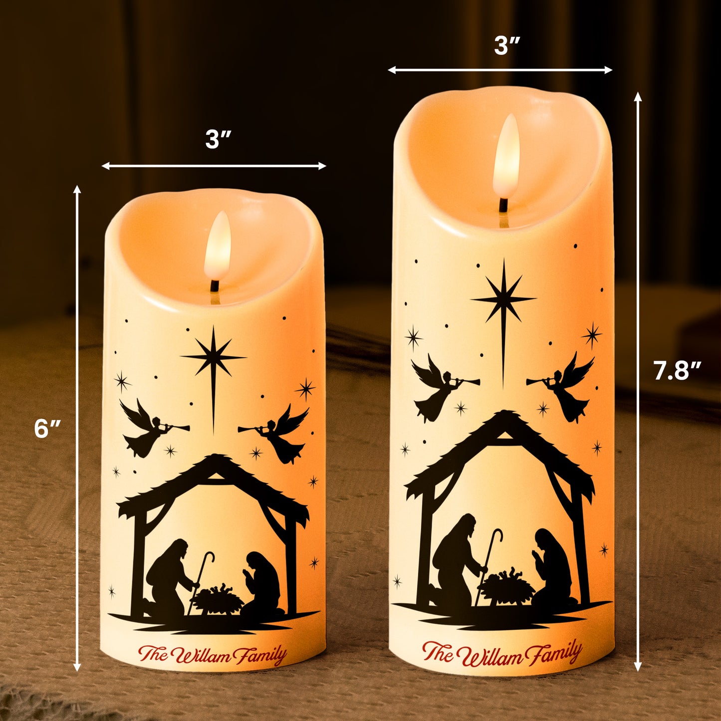 We Believe Nativity - Personalized LED Candle
