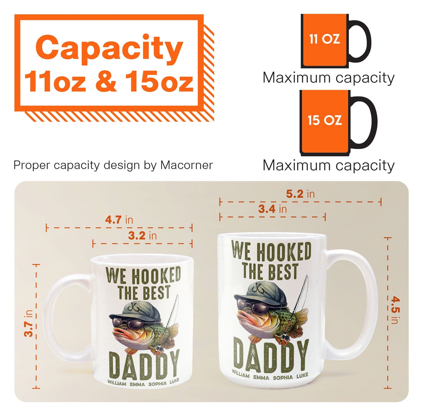 Father's Day Gifts, We Hooked The Best Dad, Grandpa, Papa - Personalized Mug