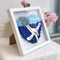 We Love You Mommy Hand Holding - Personalized Flower Shadow Box