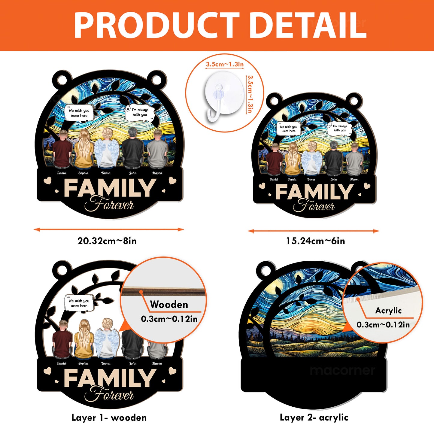 We Miss You I'm Always With You - Personalized Window Hanging Suncatcher Ornament