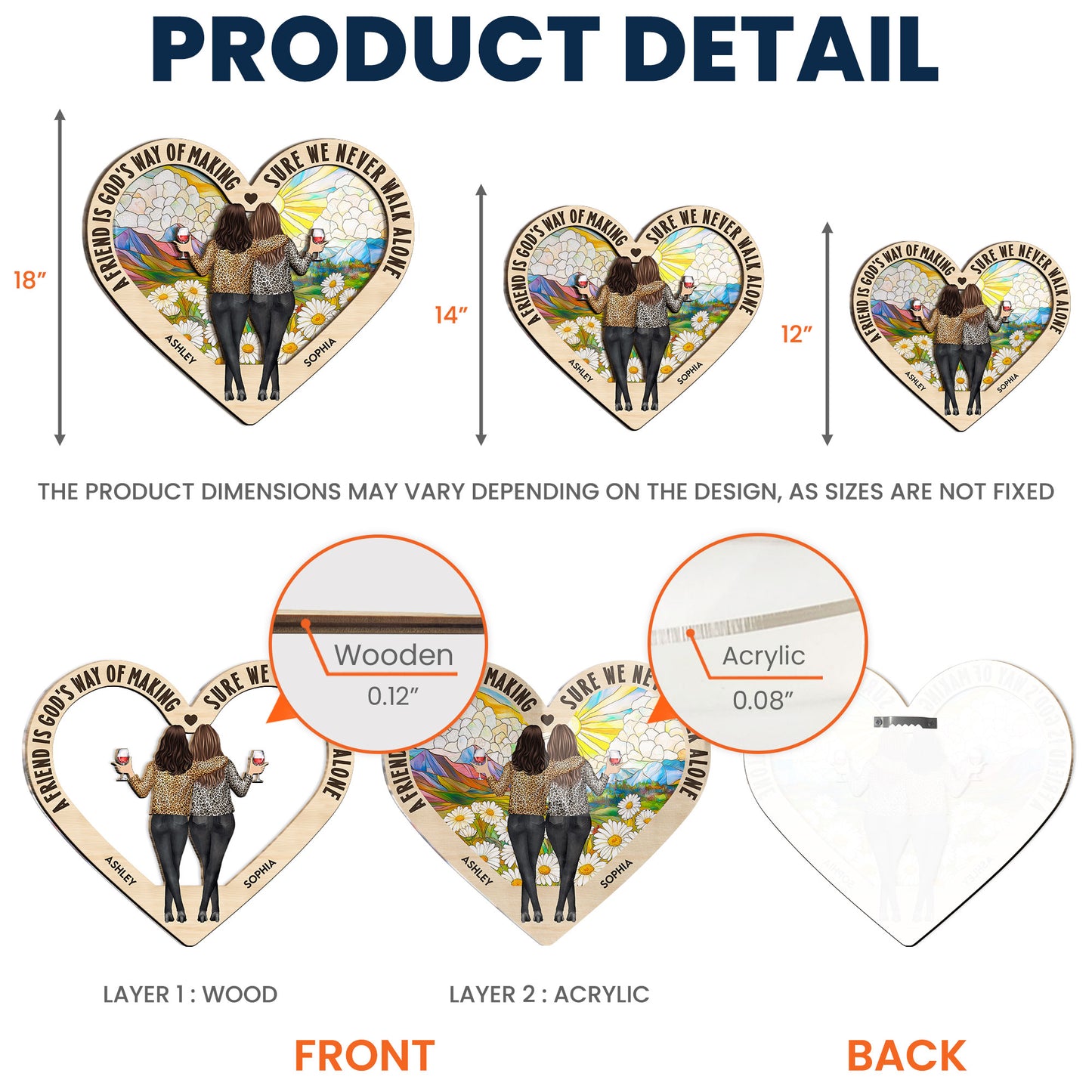 We Never Walk Alone - Personalized Wood And Acrylic Wall Art