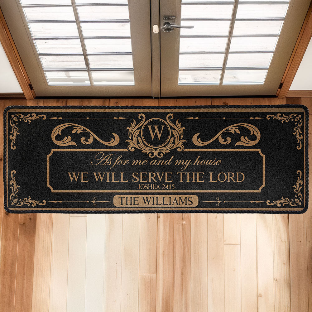 We'll Serve The Lord - Personalized Runner Rug