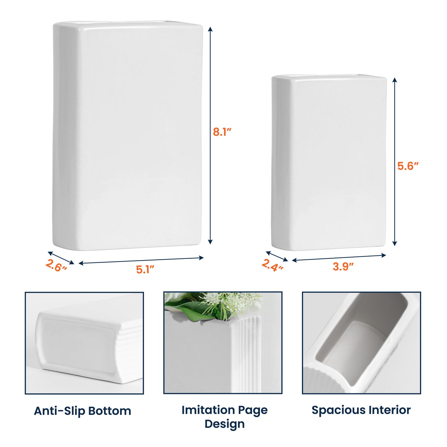 When I Think About Books I Touch My Shelf - Personalized Ceramic Book Vase