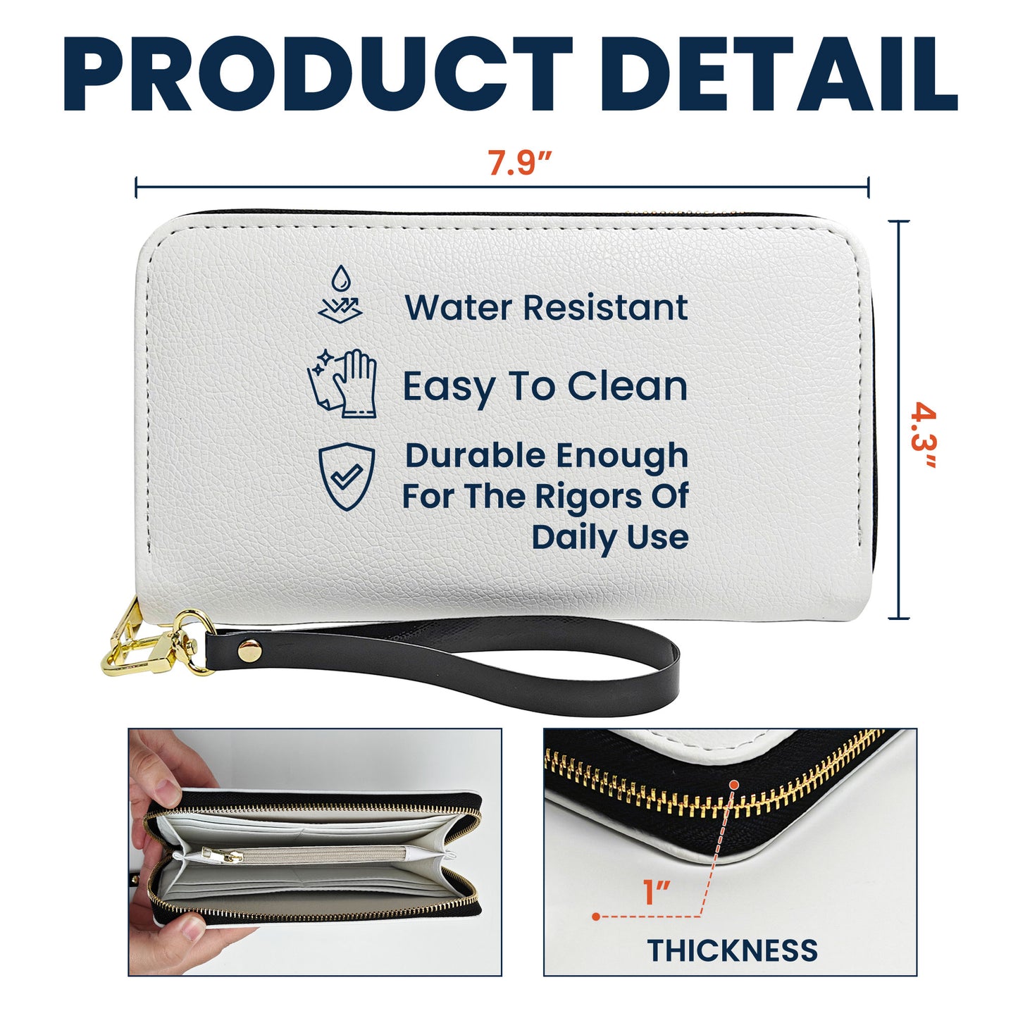When Life Is Hard Remember - Personalized Leather Long Wallet