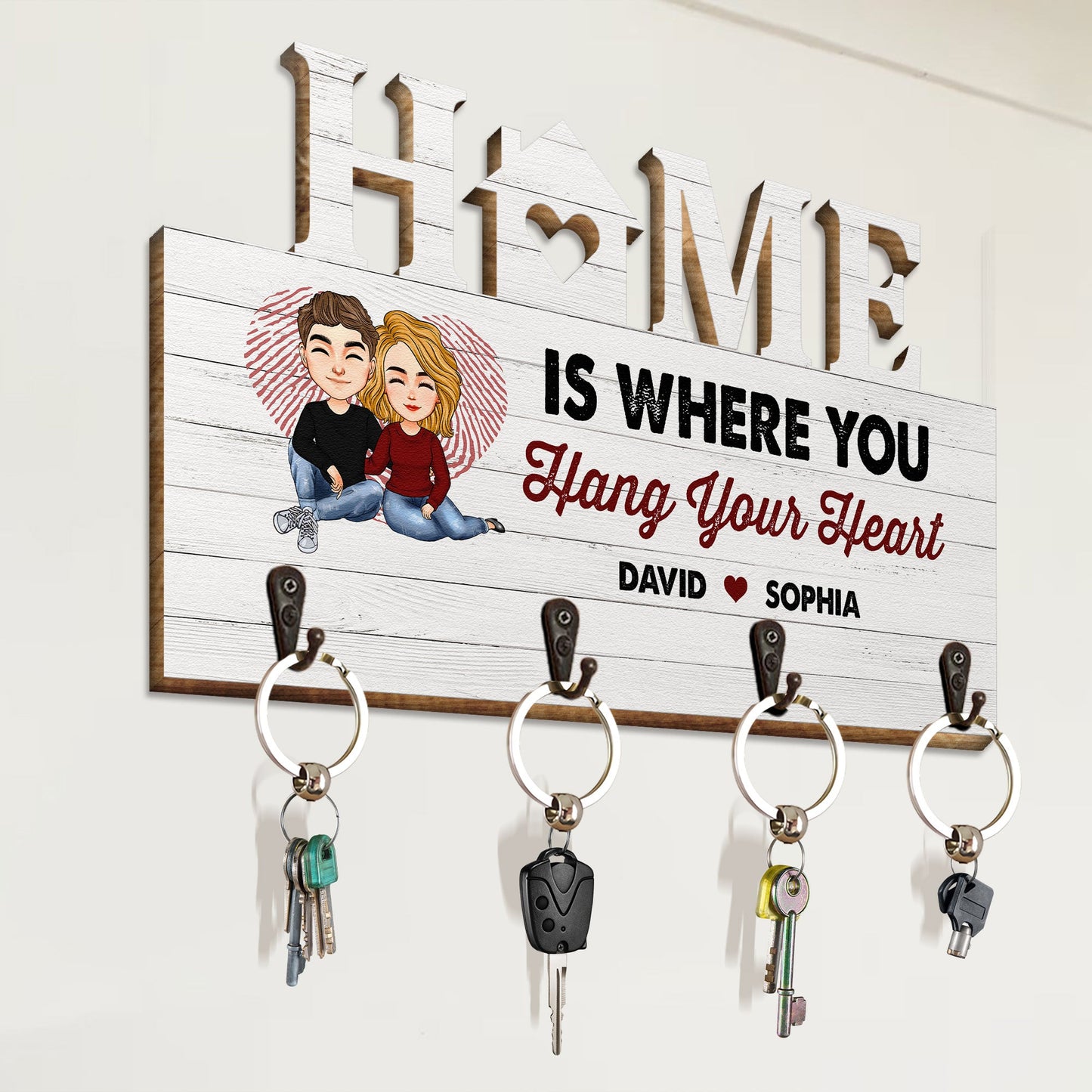 Where You Hang Your Heart - Personalized Key Holder