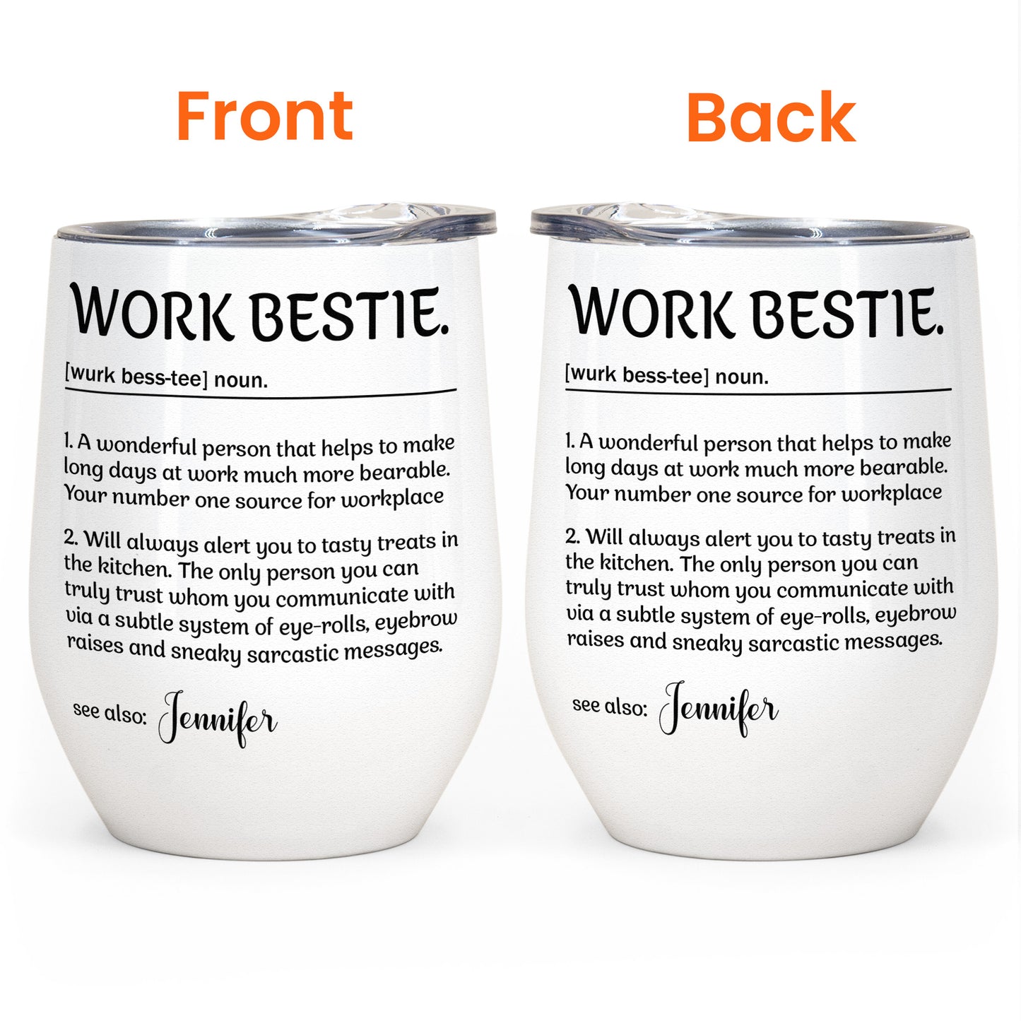Work Bestie - Personalized Wine Tumbler