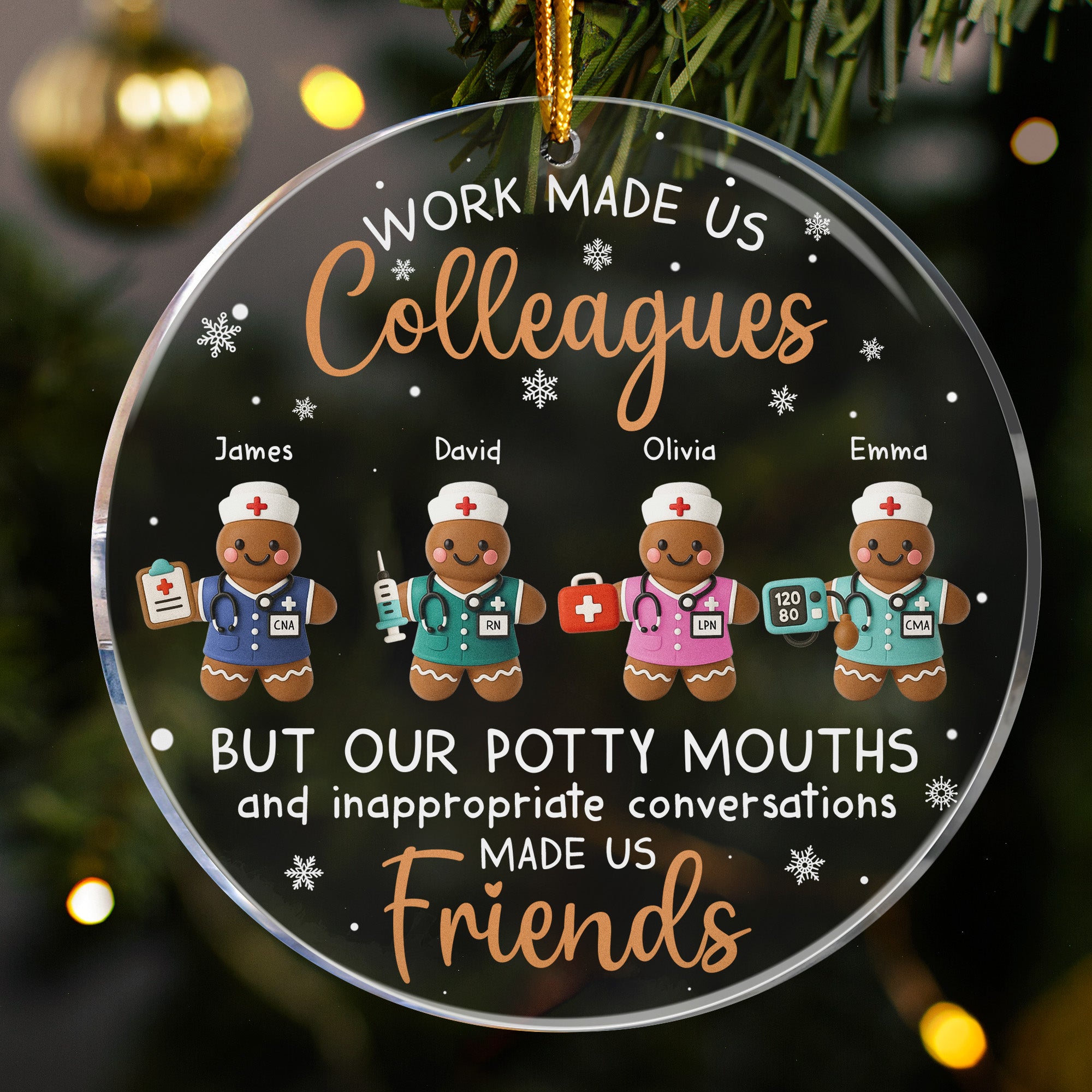Work Made Us Colleagues - Nurse Gingerbread Crew - Personalized Acryli ...