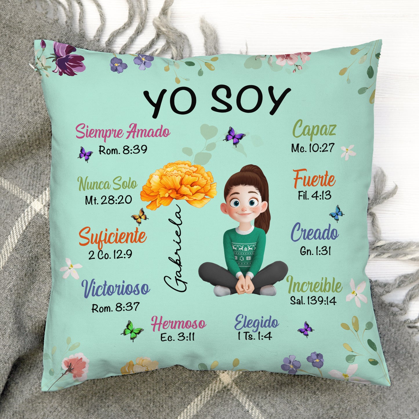Yo Soy Cristiano – Almohada Personalizada (Incluye Relleno)