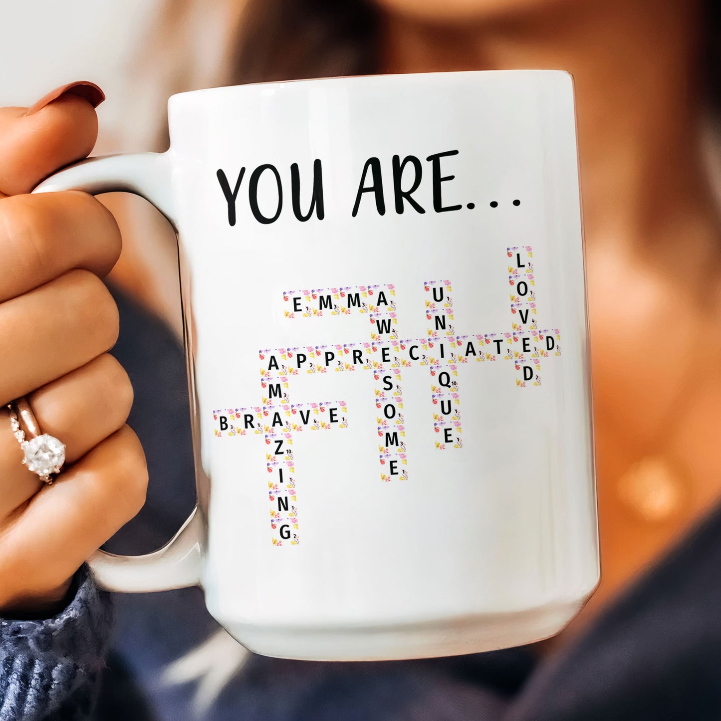 You Are Appreciated Scrabble Affirmation - Personalized Mug