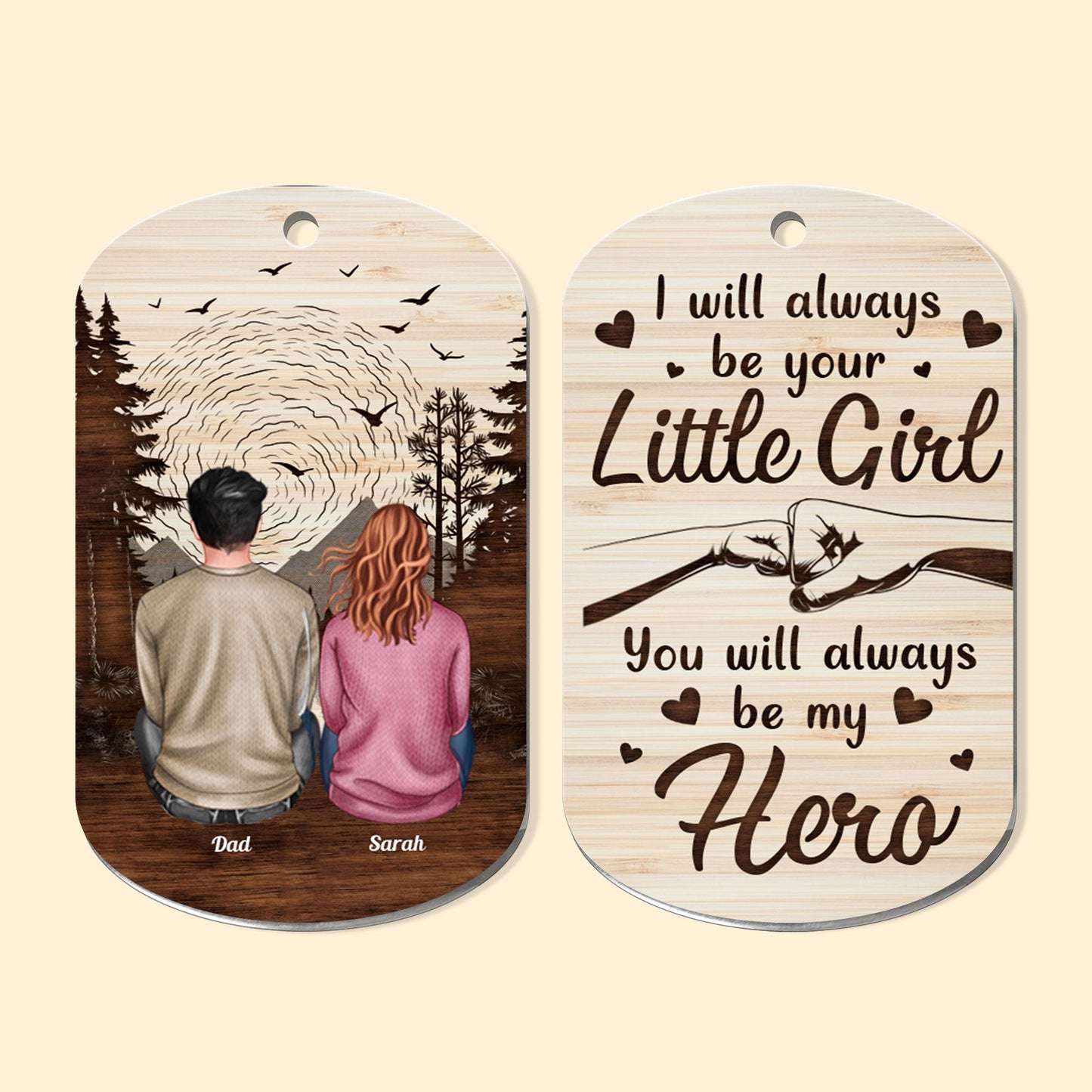 Father's Day Gifts, You Will Always Be My Hero - Personalized Keychain