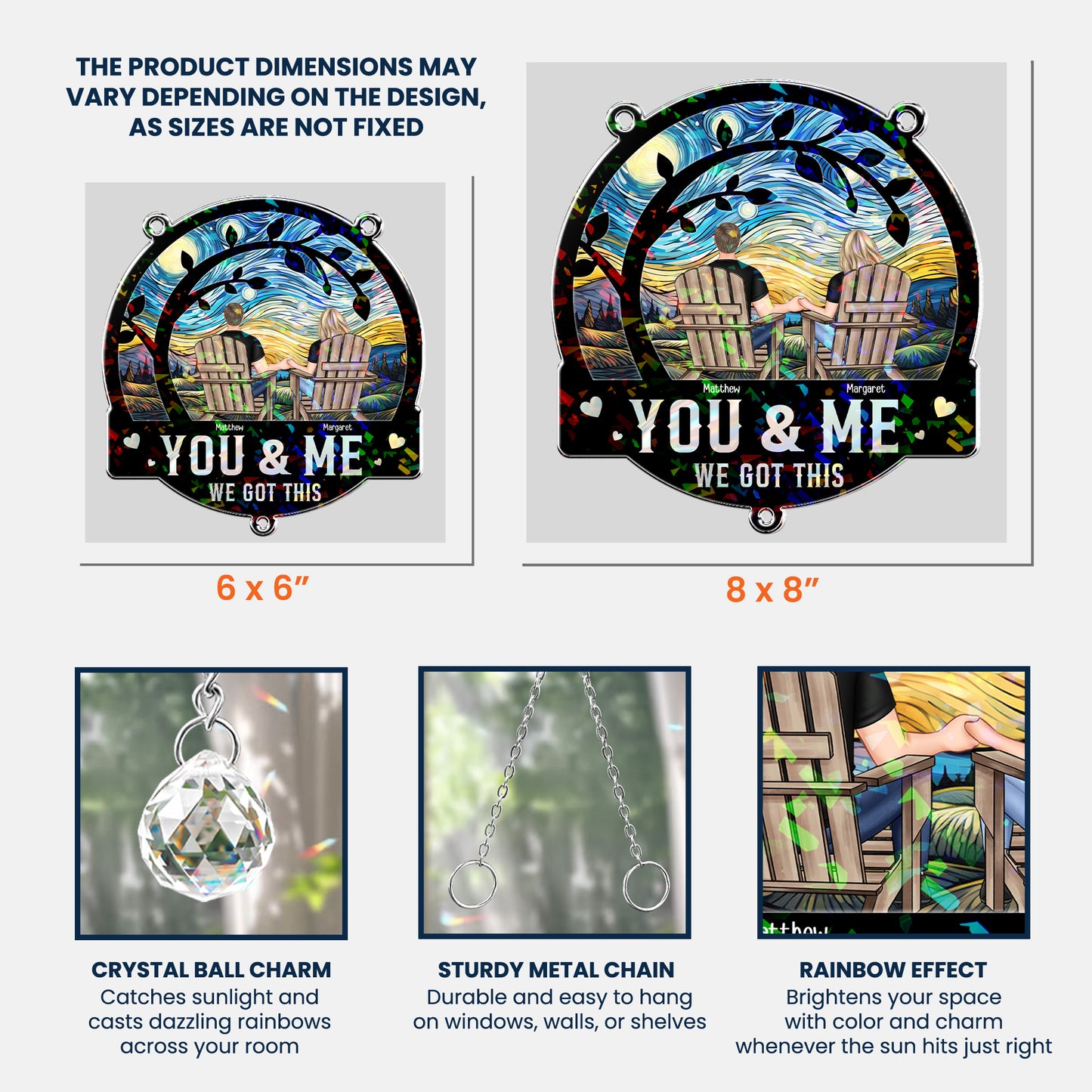 You & Me We Got This - Personalized Acrylic Suncatcher With Crystal Ball Prism