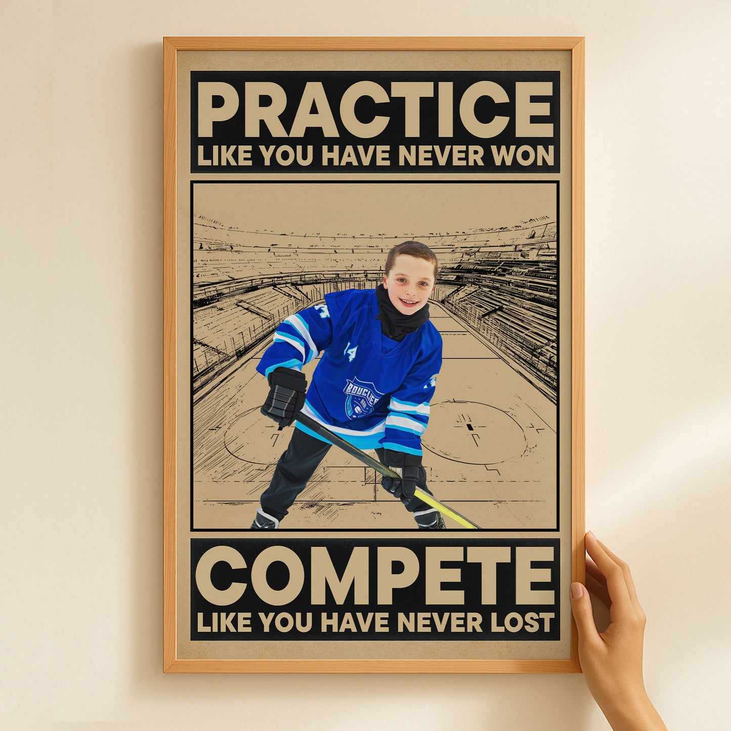 Hockey, Practice Like You Have Never Won - Personalized Photo Poster