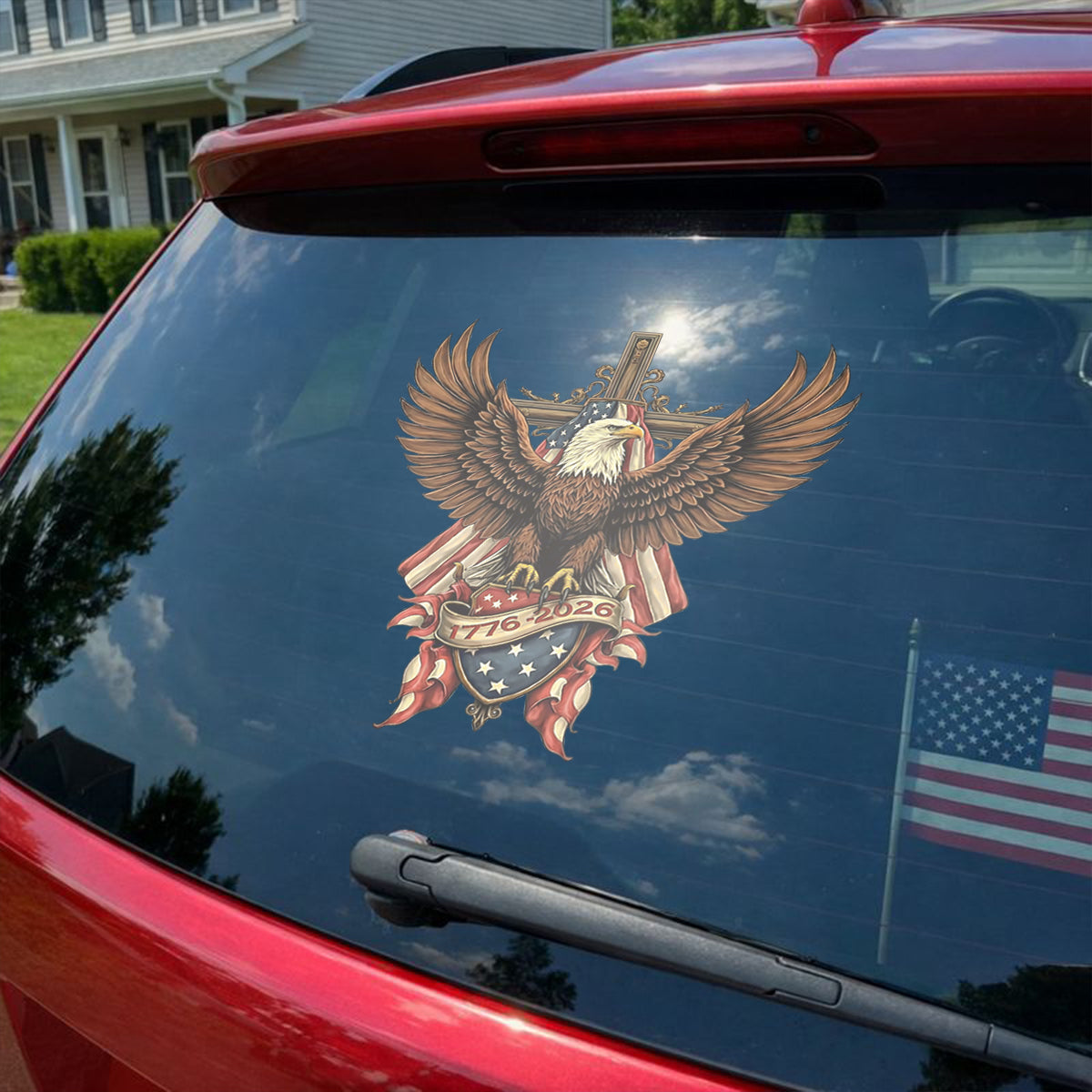 Patriotic Eagle Wings & Cross 1776-2026 - Decal