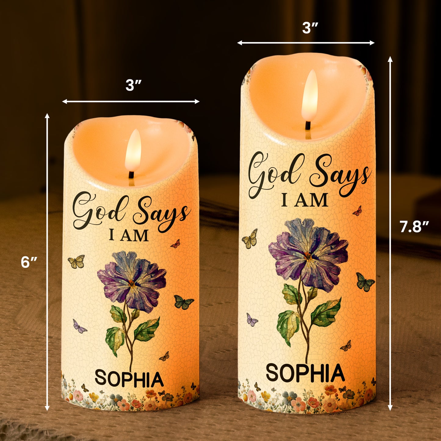 God Says I Am Name Letter In Bible - Personalized LED Candle
