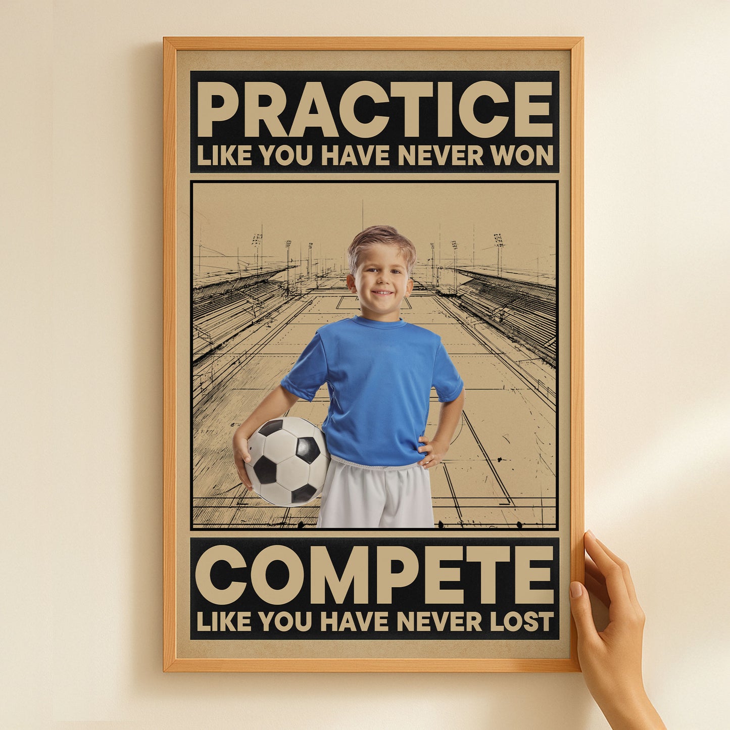 Soccer, Practice Like You Have Never Won - Personalized Photo Poster