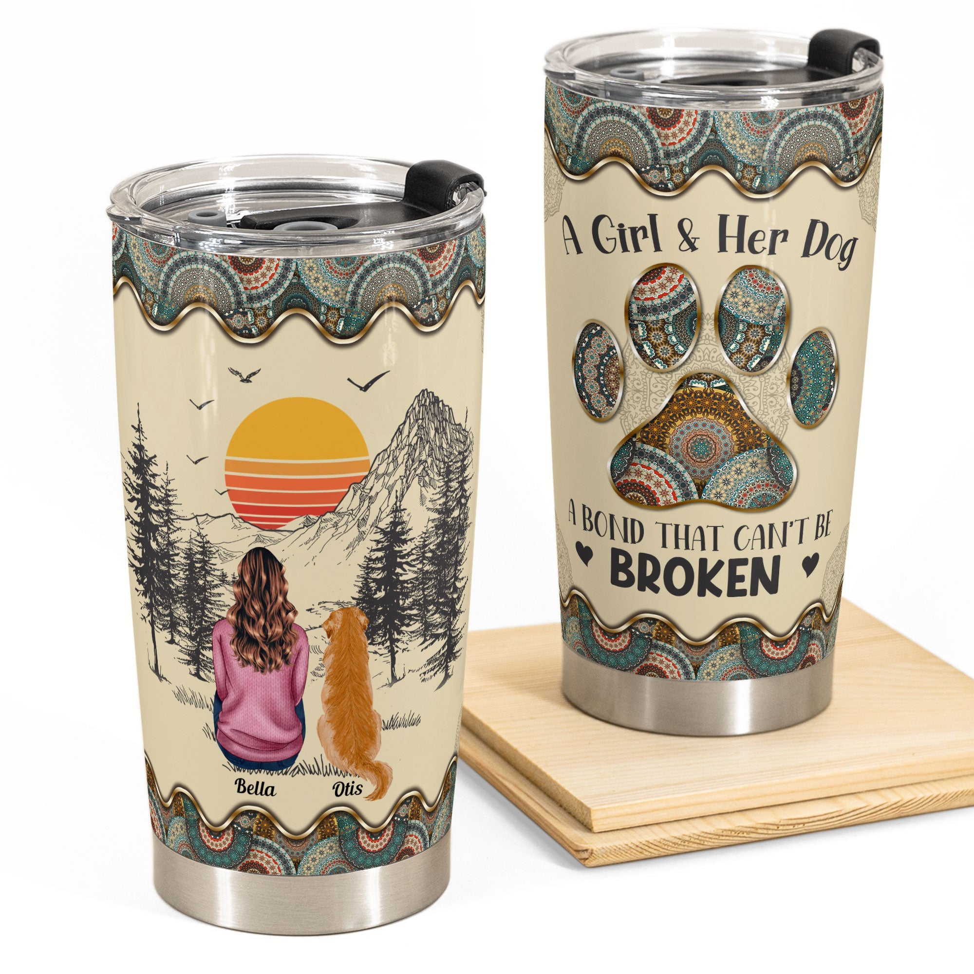 Girl And Her Dogs - A Bond That Can'T Be Broken - Personalized Tumbler –  Macorner