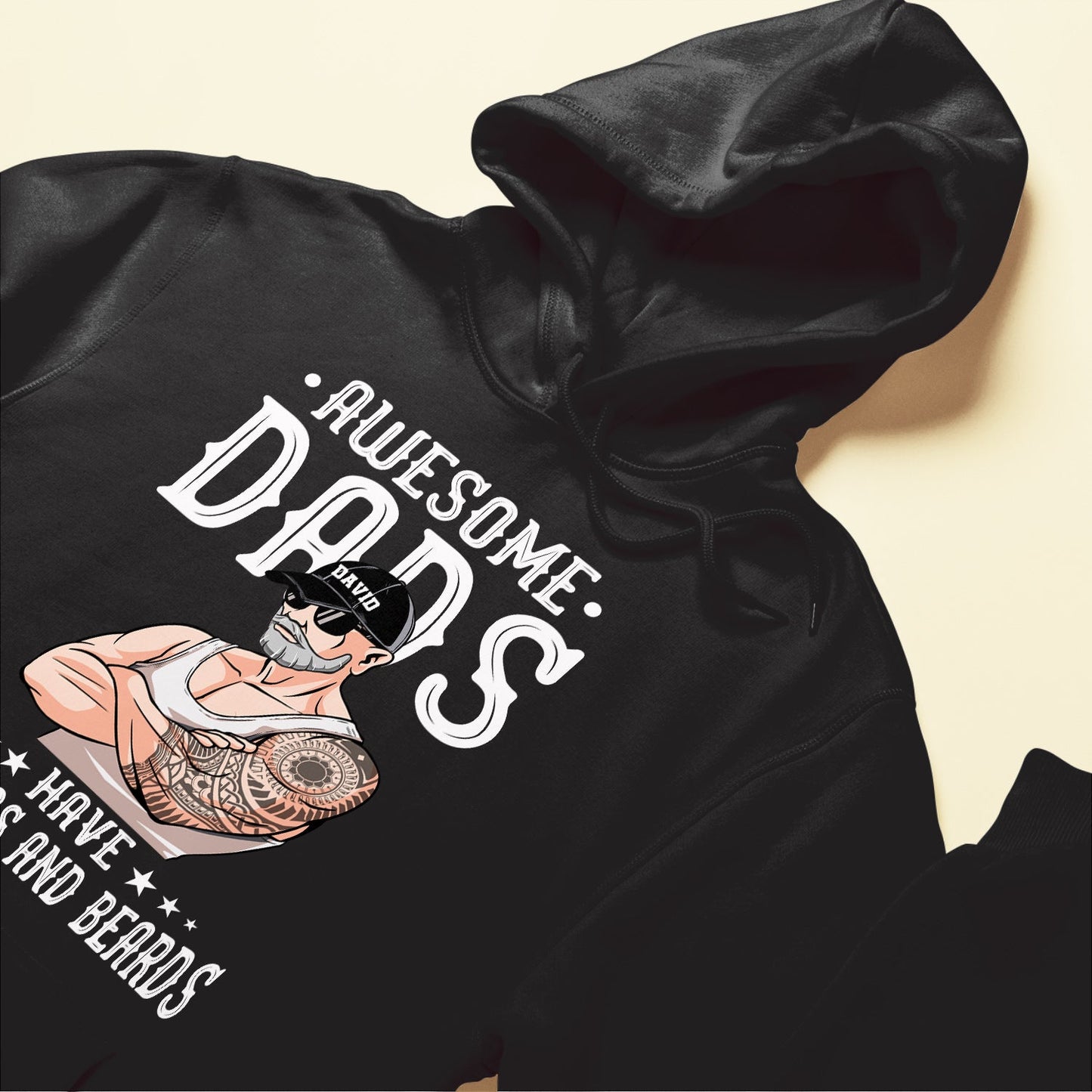 Father's Day Gifts, Awesome Dads Have Tattoos And Beards - Personalized Shirt - Birthday Gift, Funny Father's Day Gift For Dad, Step Dad, Husband - Gift From Wife, Daughters, Sons