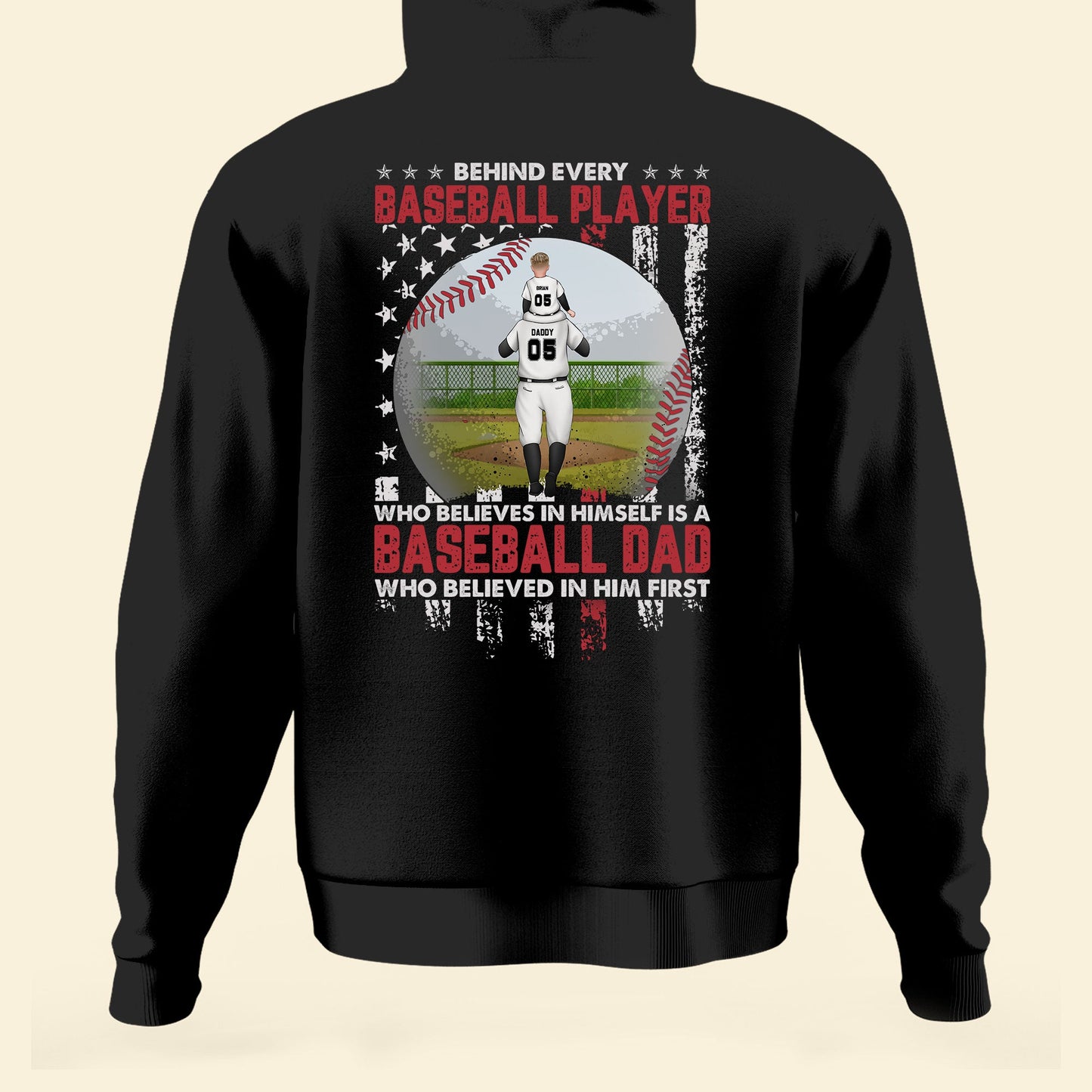 Father's Day Gifts, Behind Every Baseball Player Is A Dad - Personalized Shirt