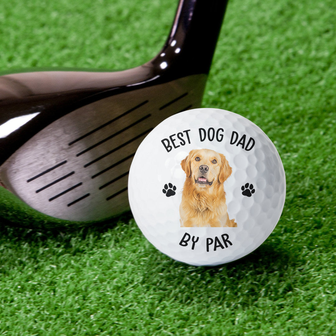 Best Dog Dad By Par Gift For Dog, Cat Dad - Personalized Photo Golf Ball