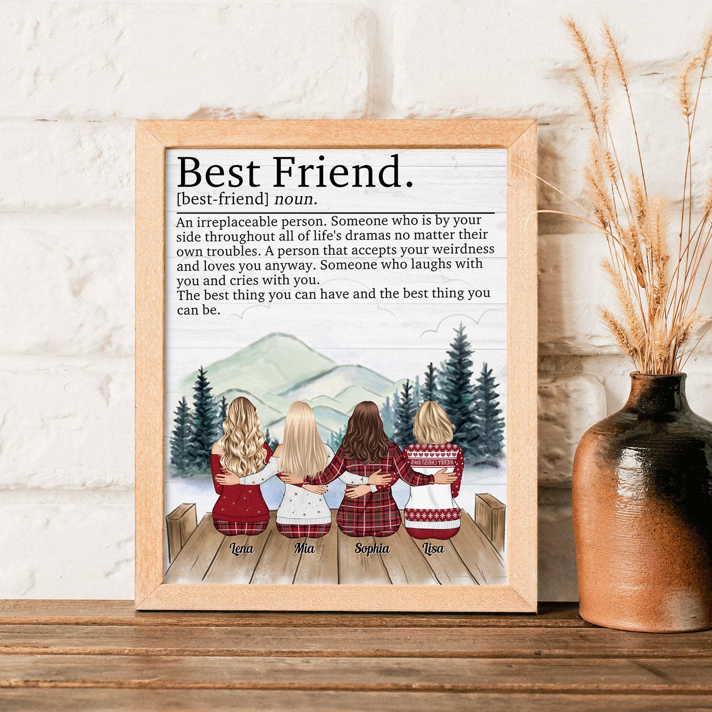 Best Friends An Irreplaceable Person - Personalized Poster - Family Hugging