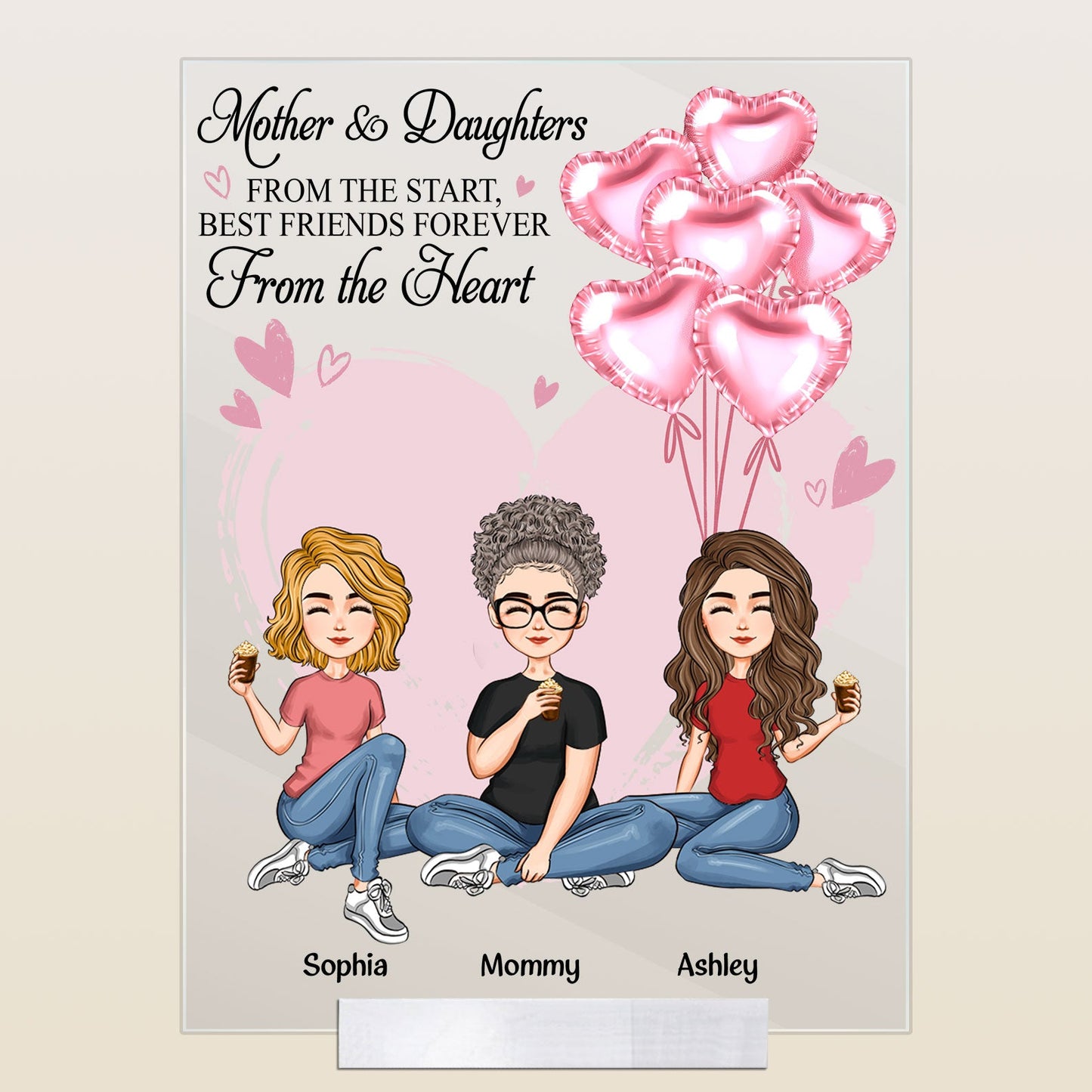 Best Friends Forever From The Heart - Personalized Acrylic Plaque - Mother's Day, Loving, Birthday Gift For Mom, Mother, Mama