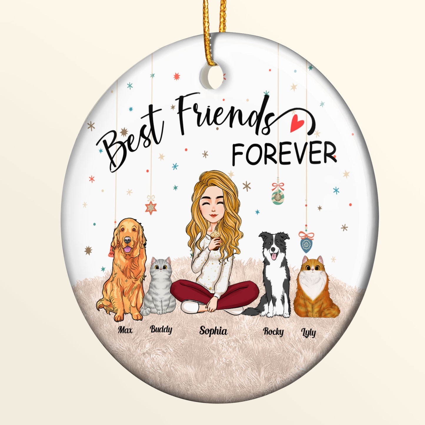 Best Friends Forever - Personalized Ceramic Ornament