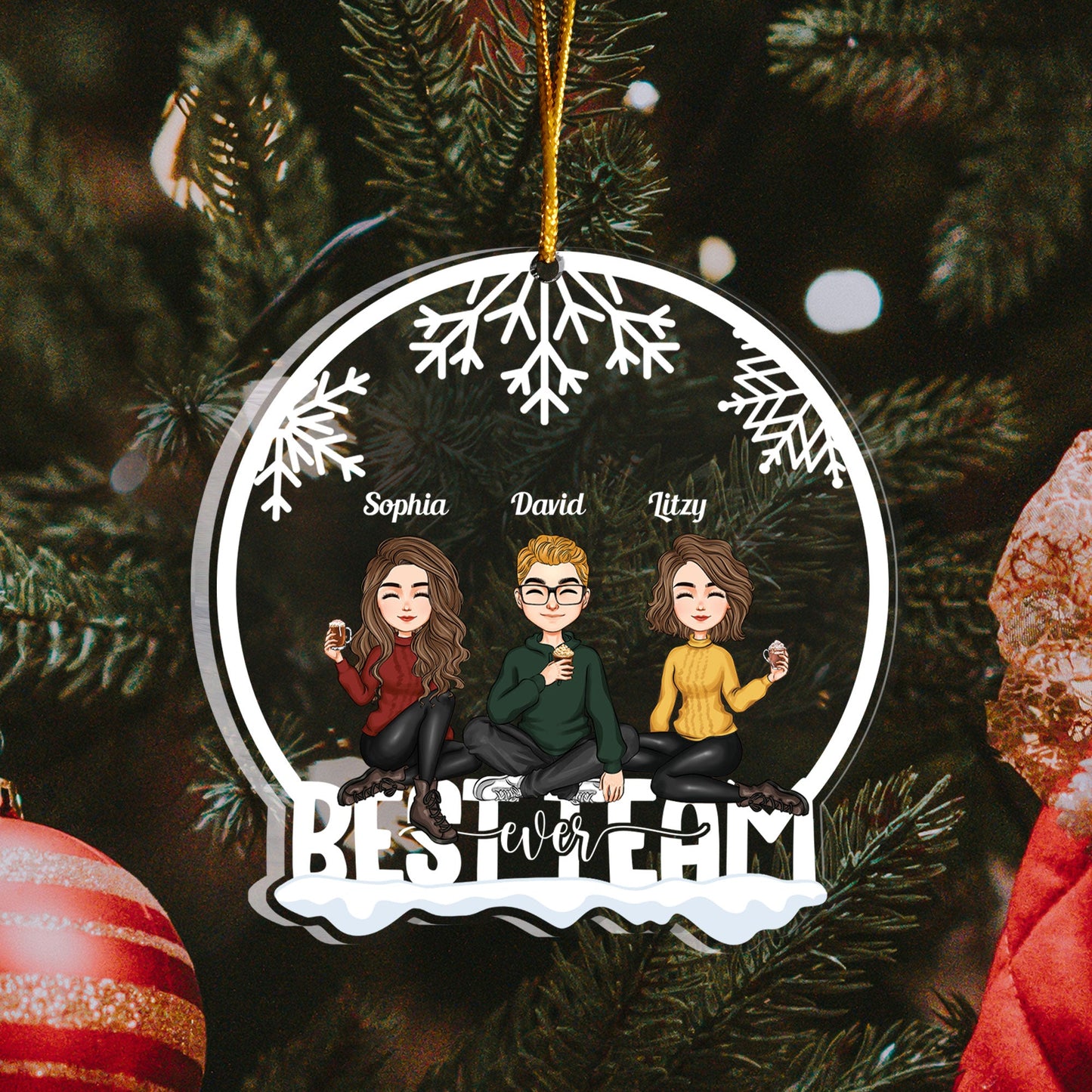 Best Team Ever - Personalized Coworker Ornament - Christmas, New Year Gift For Colleagues, Coworkers, Work Friends