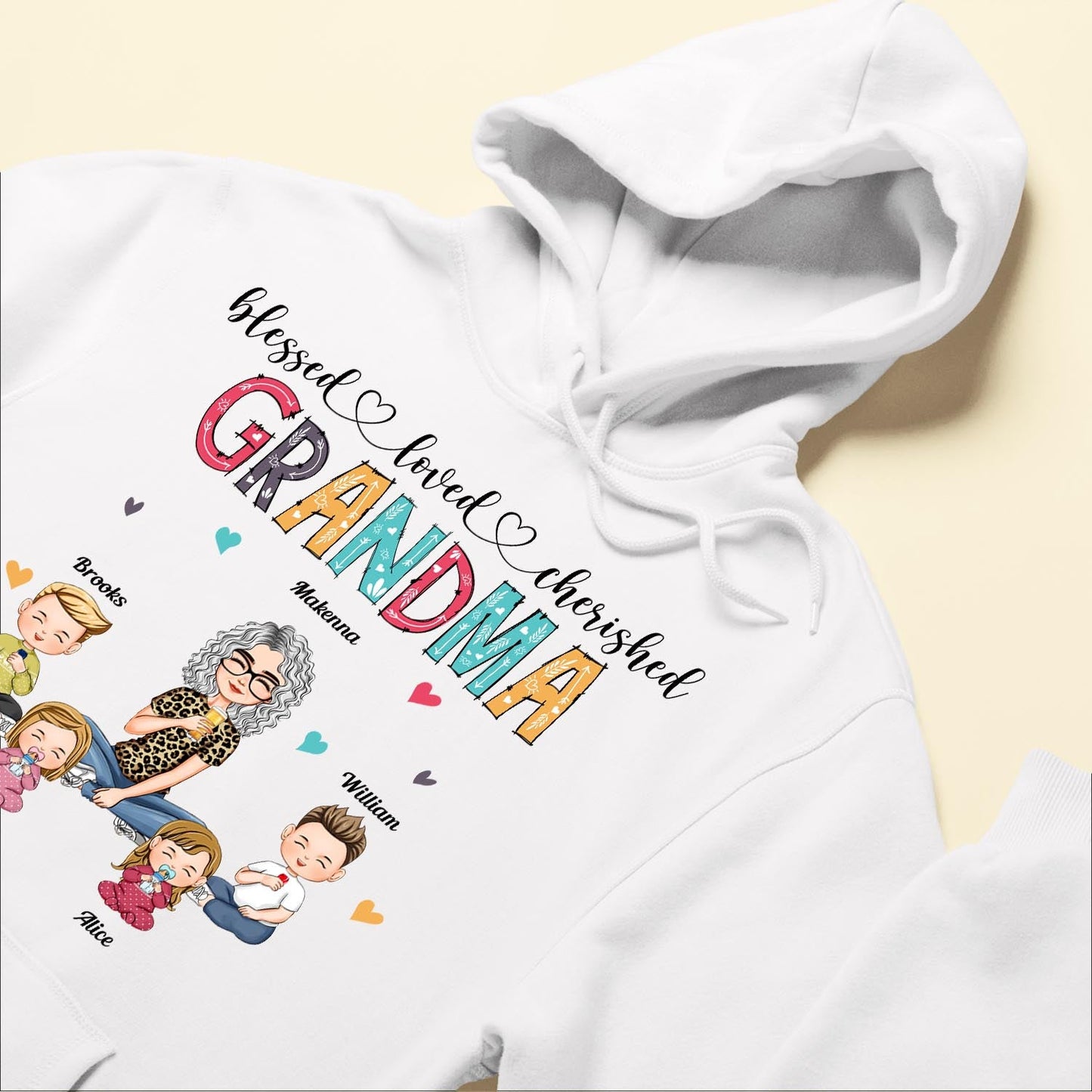 Blessed , Loved, Cherished - Personalized Shirt - Birthday, Loving Gift For Grandma, Nana, Gigi