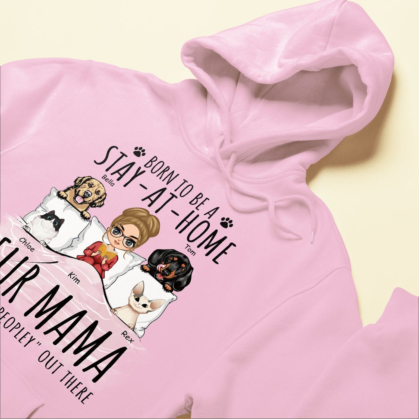 Born To Be A Stay At Home Fur Mama - Personalized Shirt - Birthday, Mother's Day Gift For Dog & Cat Mom, Dog & Cat Lover