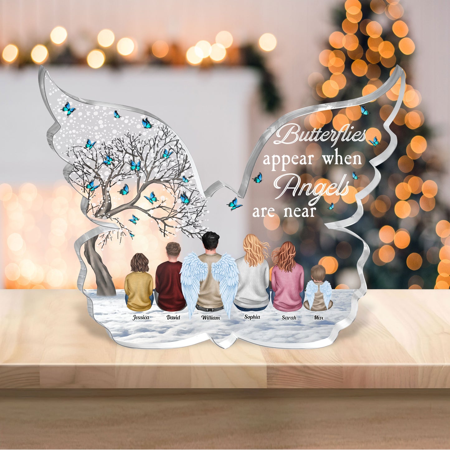 Butterflies Appear When Angels Are Near - Personalized Custom Shaped Acrylic Plaque